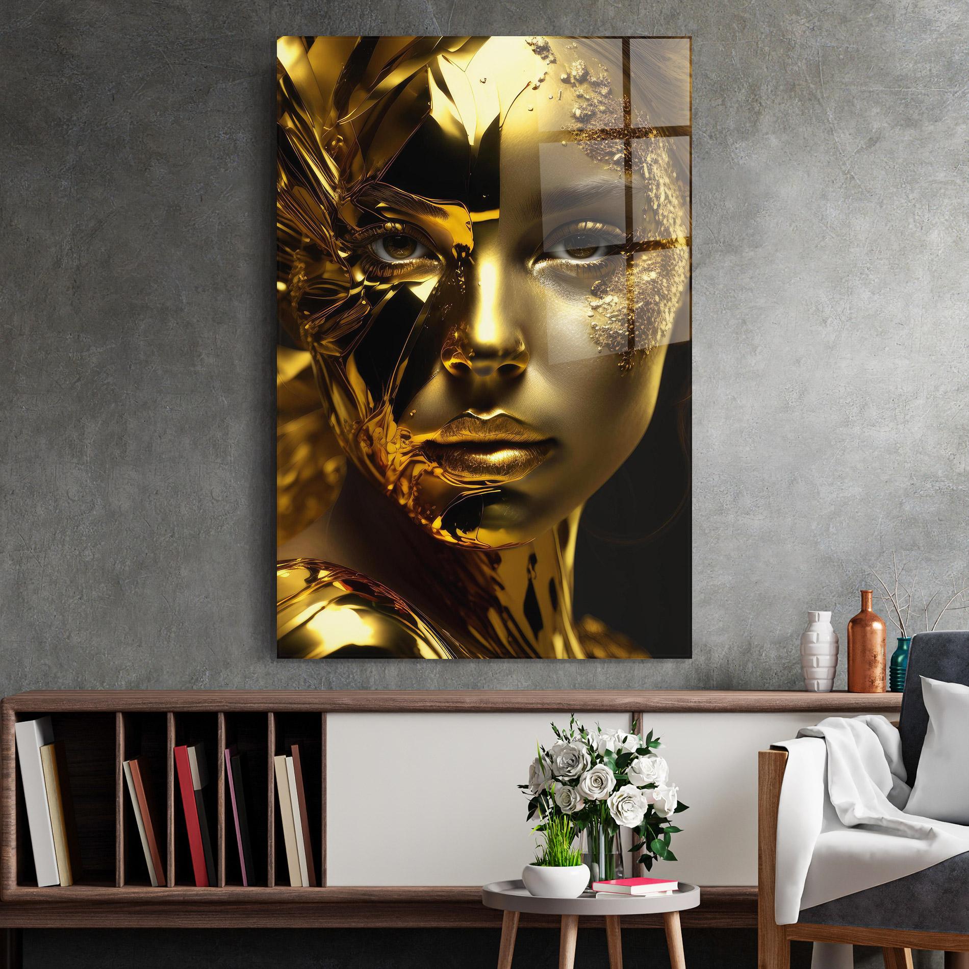 Tablou Sticla Covered By Gold mockup 2