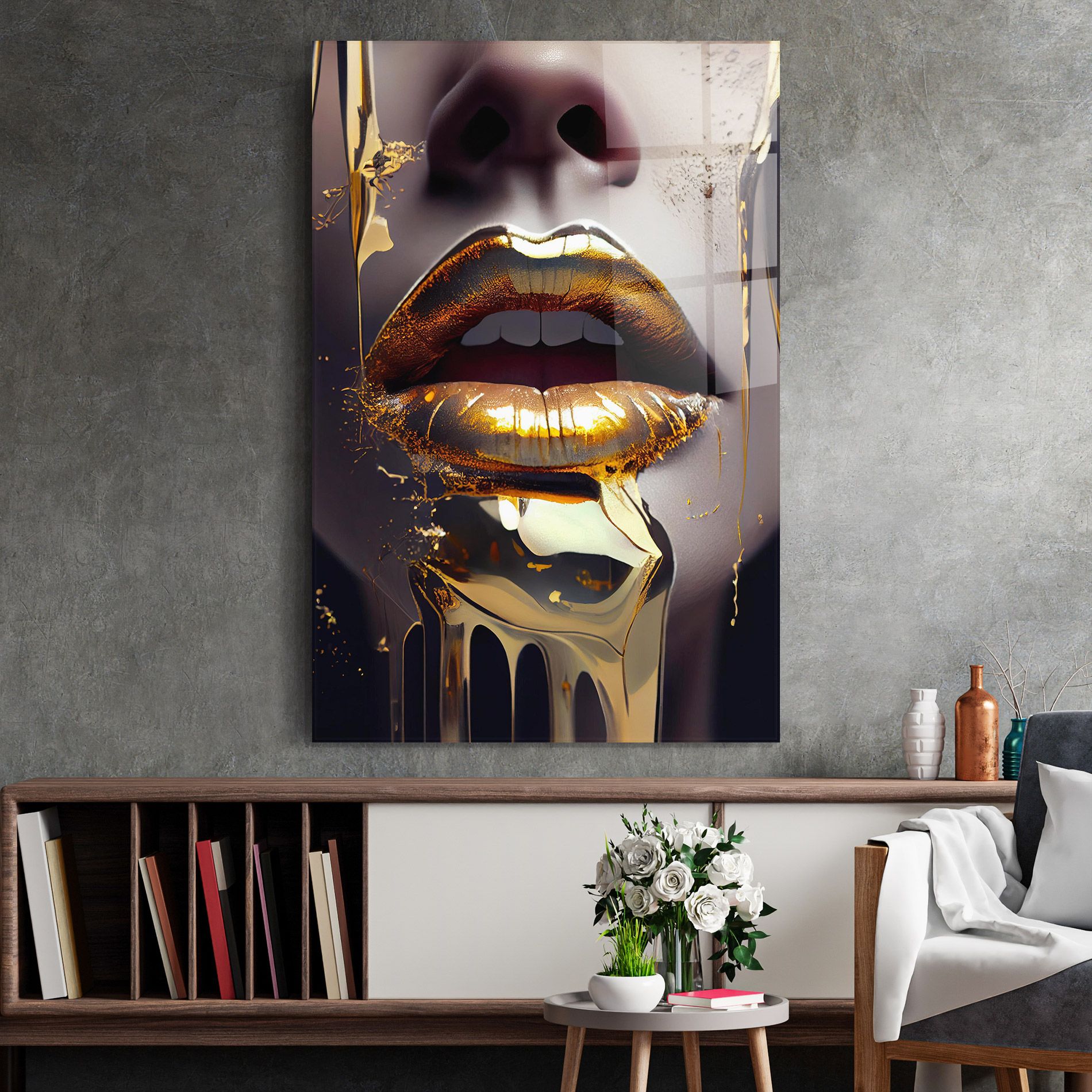 Glamorous Gold Lips mockup 2