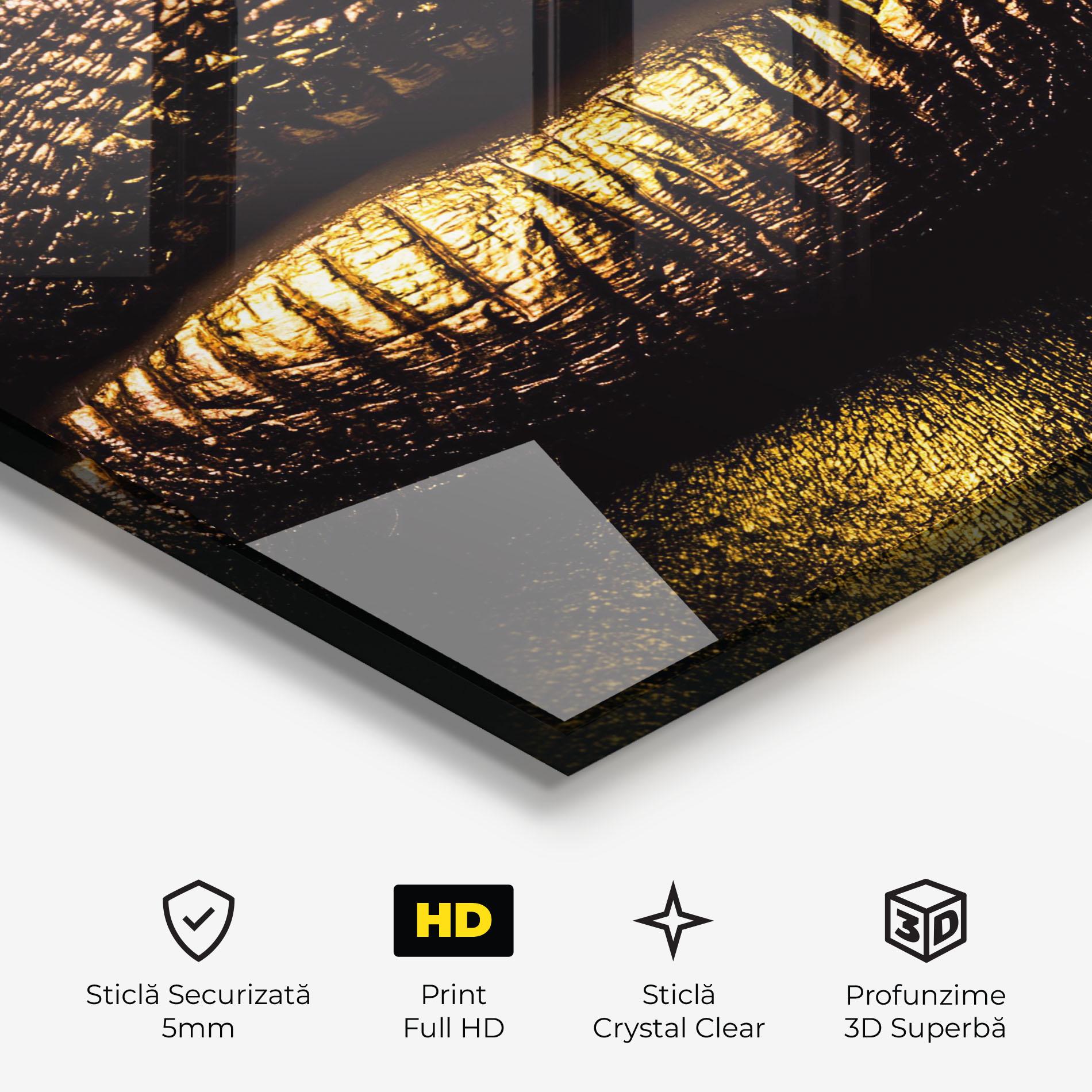Tablou Sticla Gold Metal Lips mockup 3