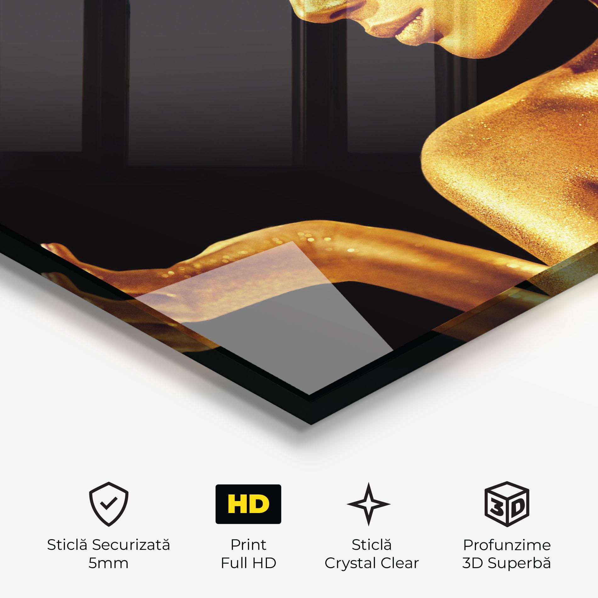 Tablou Sticla Golden Glamour mockup 3
