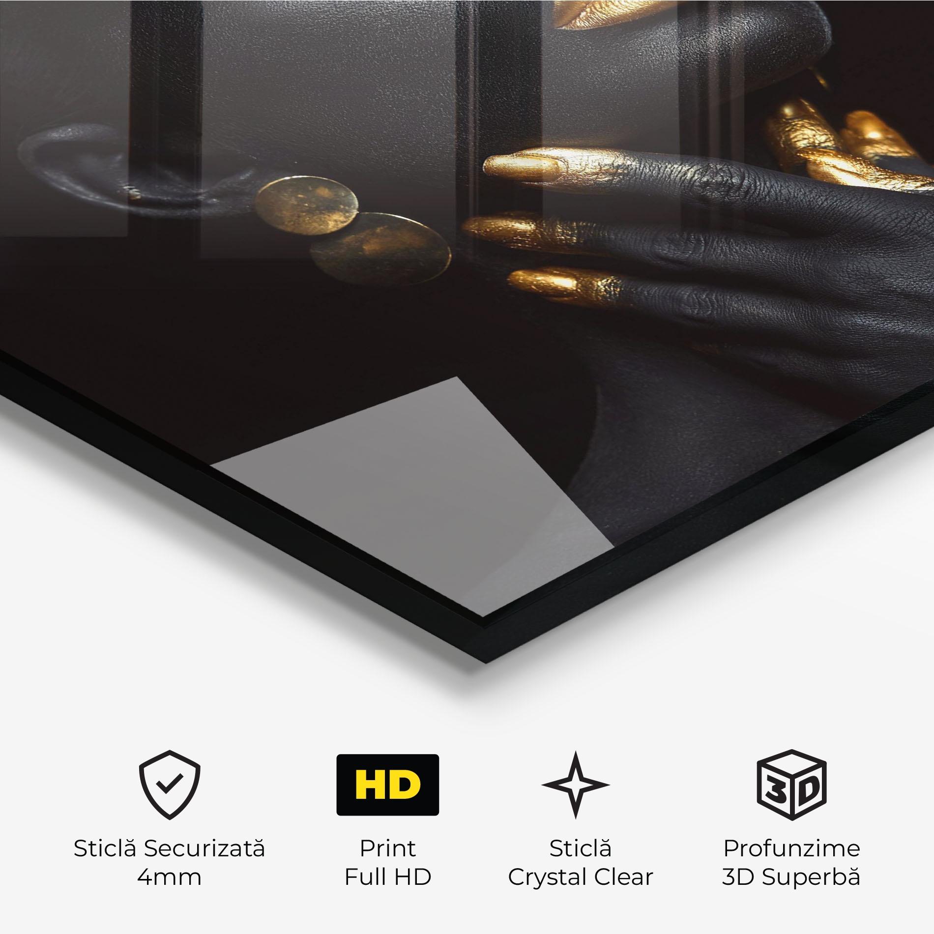 Tablou Sticla Eyelids Gold Makeup mockup 3