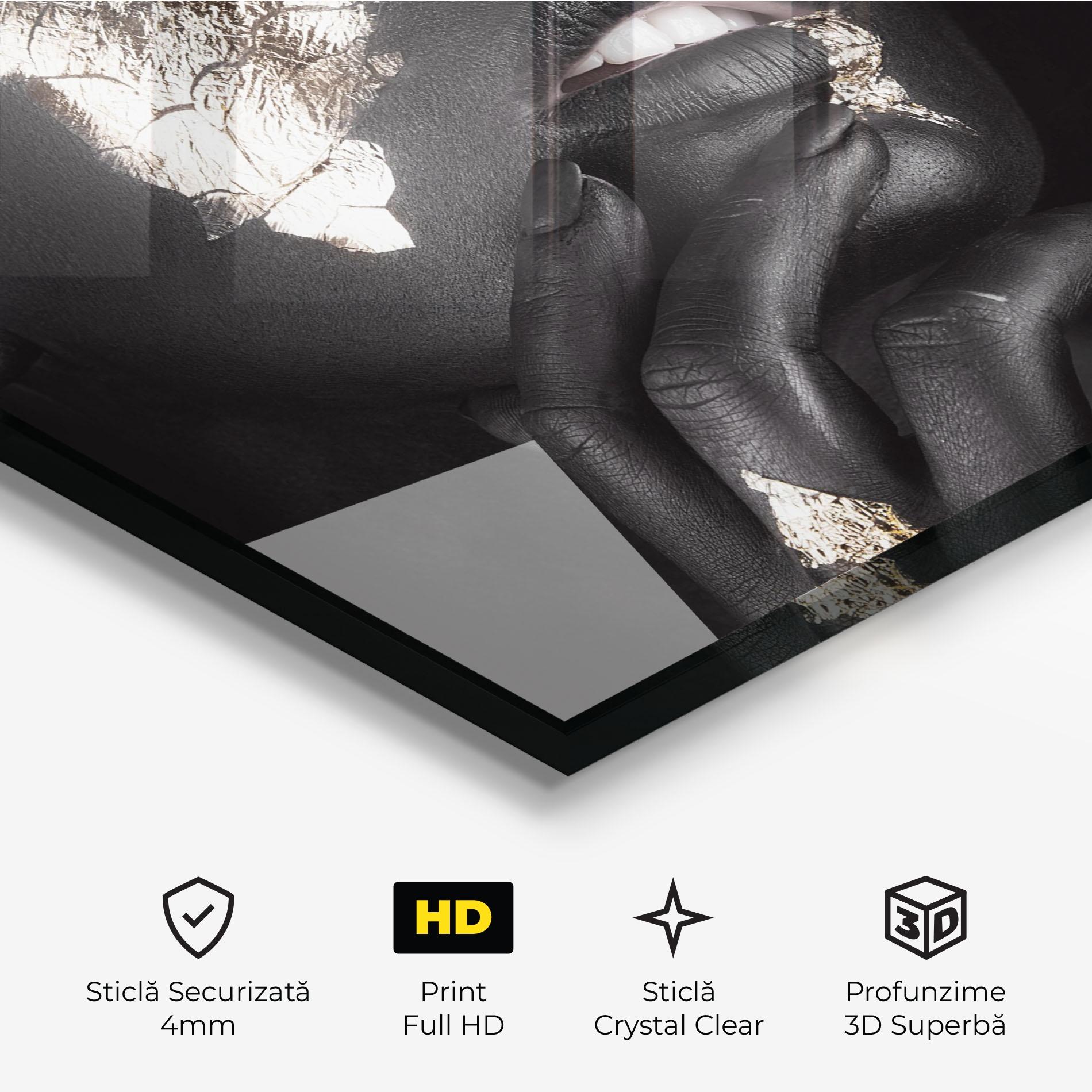 Tablou Sticla Golden Posture mockup 3