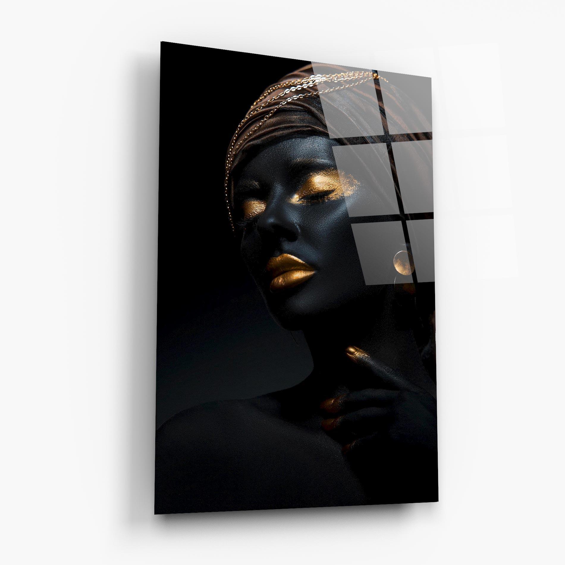 Tablou Sticla Black Gold Skin mockup 6
