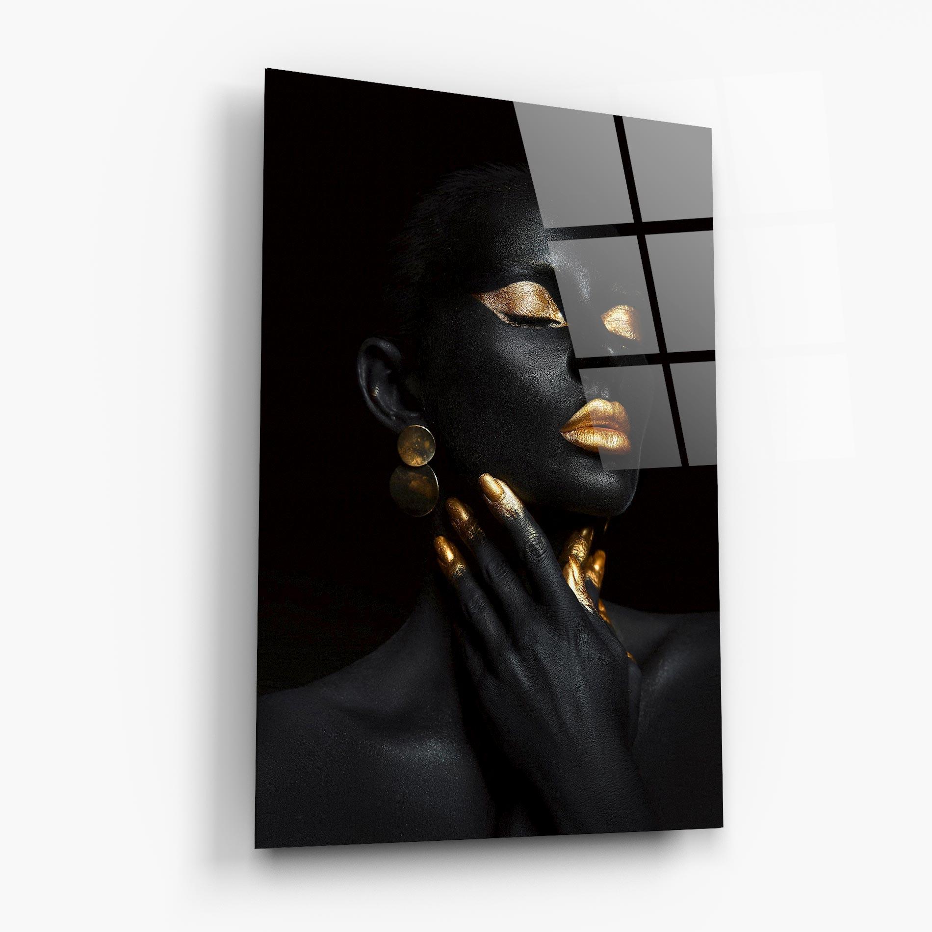 Tablou Sticla Eyelids Gold Makeup mockup 6