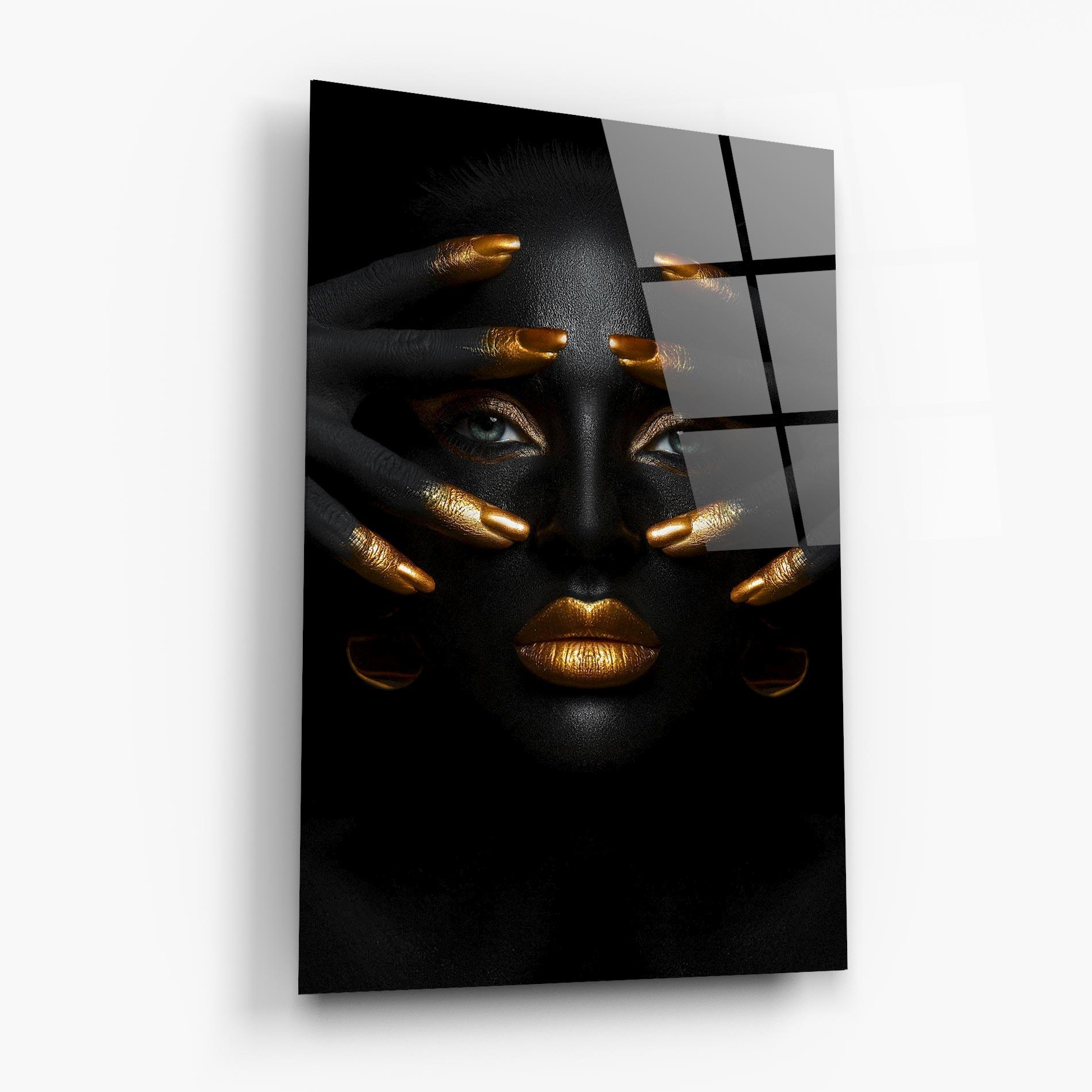 Tablou Sticla Gold Fingertips Art mockup 6