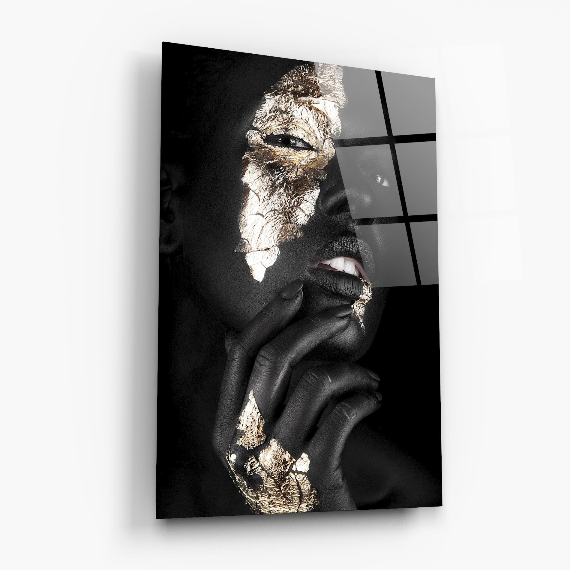 Tablou Sticla Golden Posture mockup 6