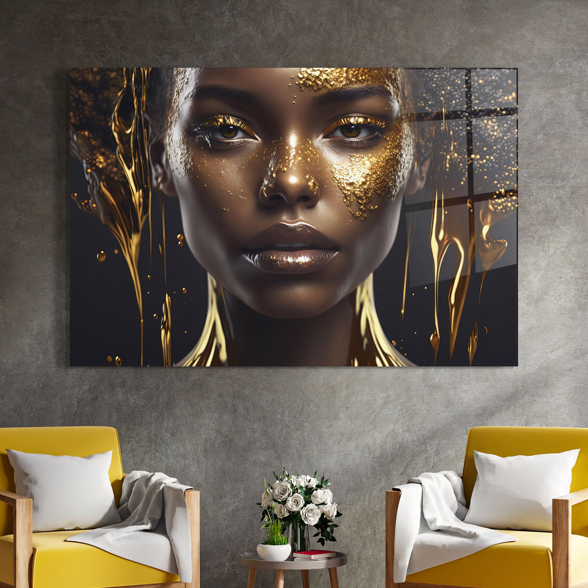 Gold Portrait Falling mockup 4