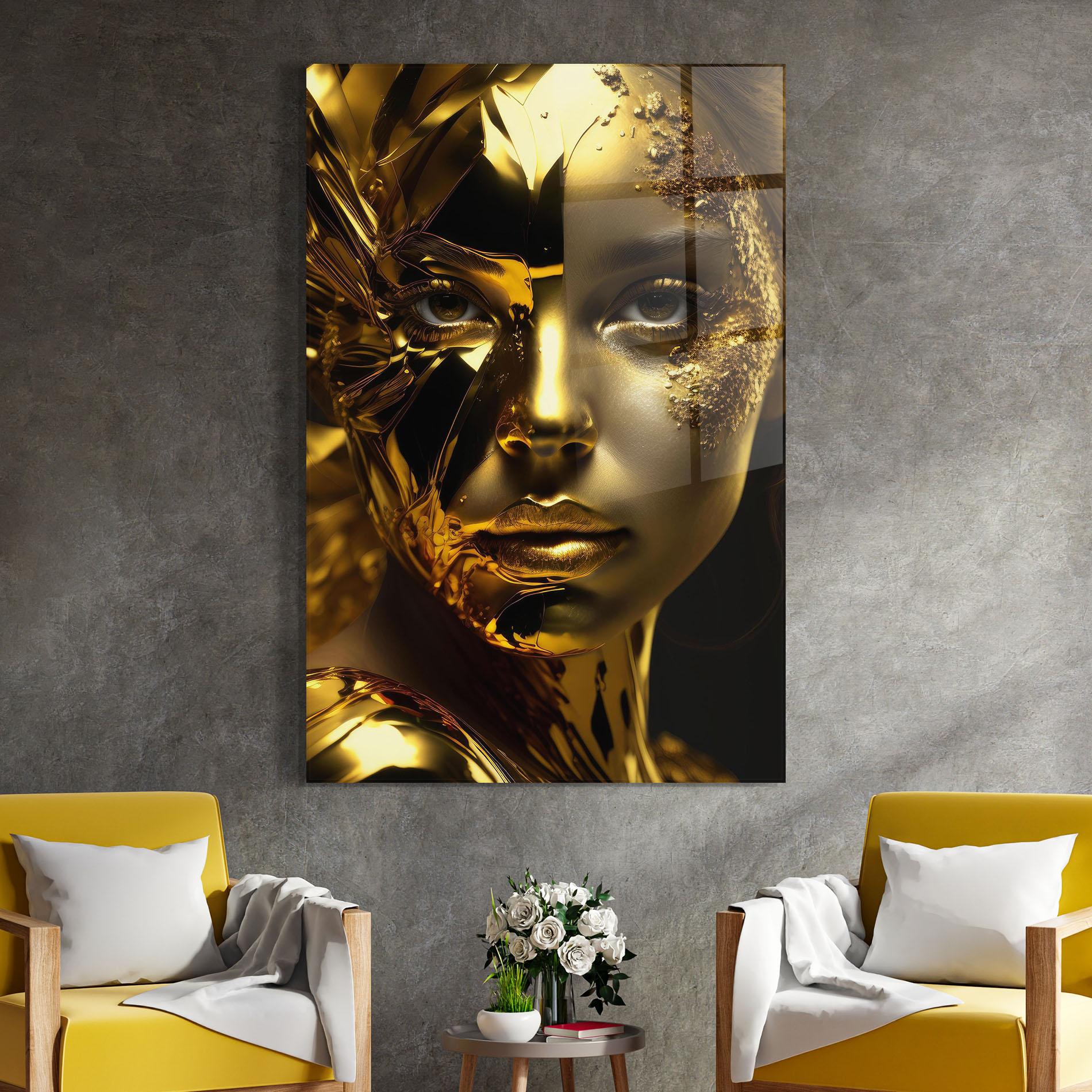 Tablou Sticla Covered By Gold mockup 4