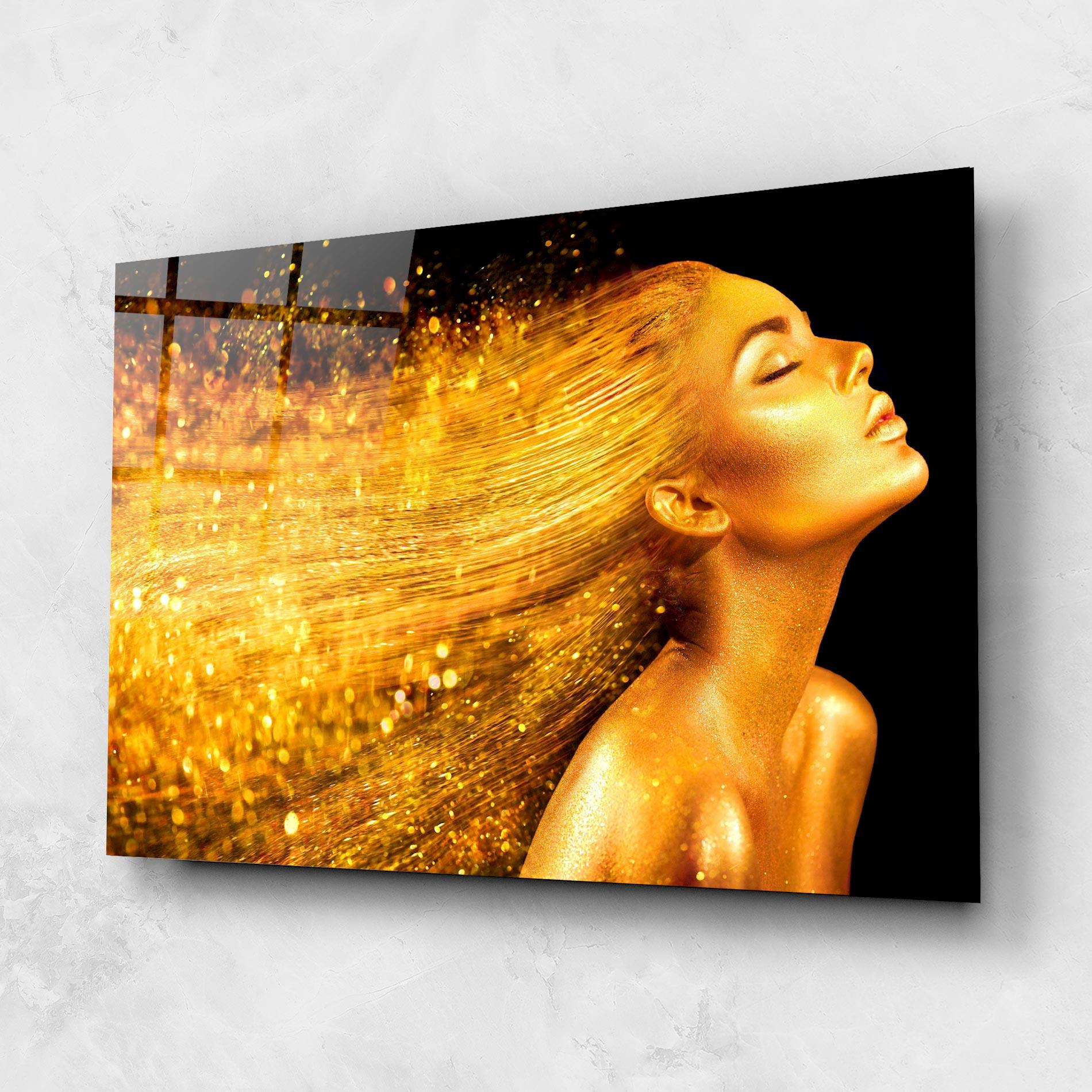 Tablou Sticla Golden Girl mockup 1