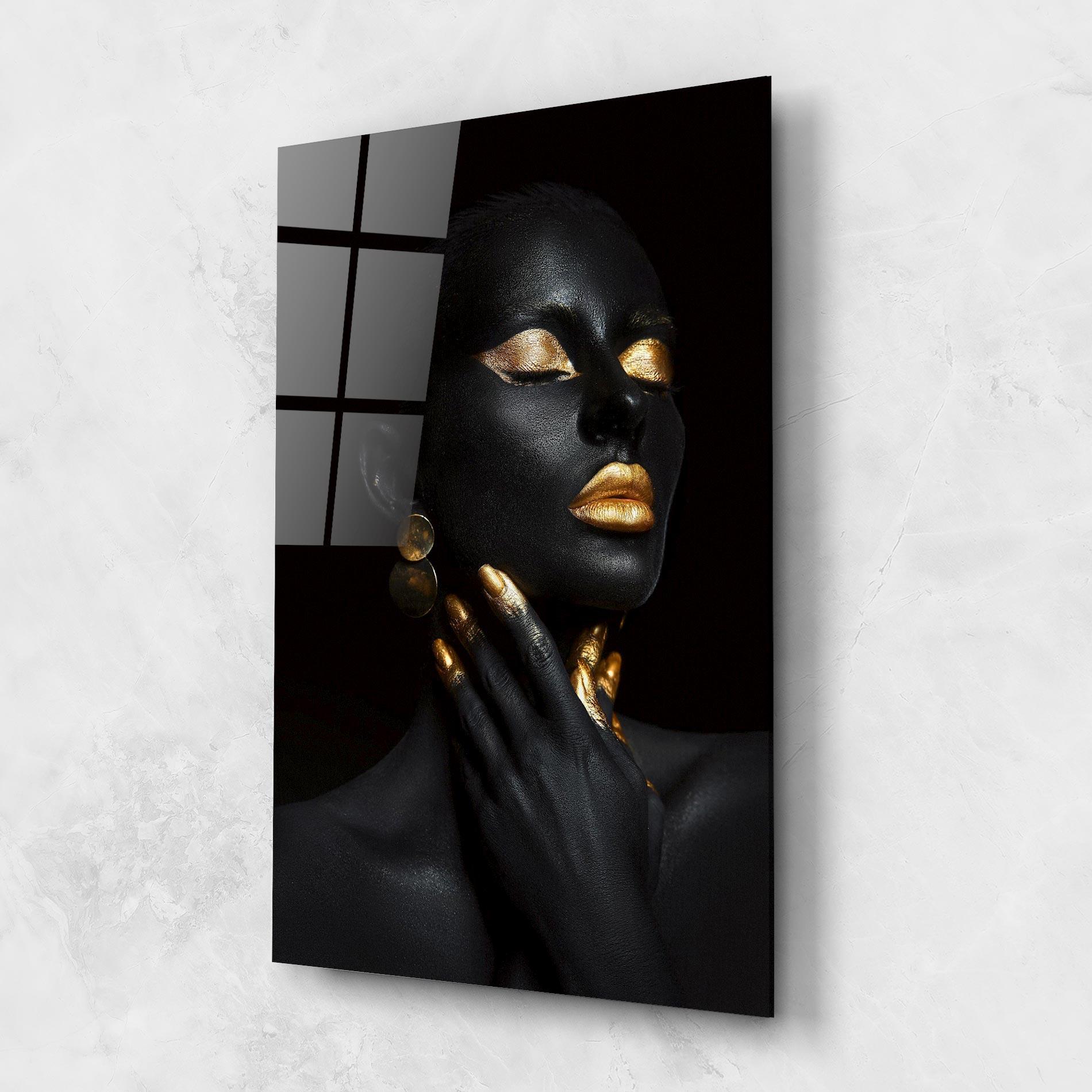 Tablou Sticla Eyelids Gold Makeup mockup 1