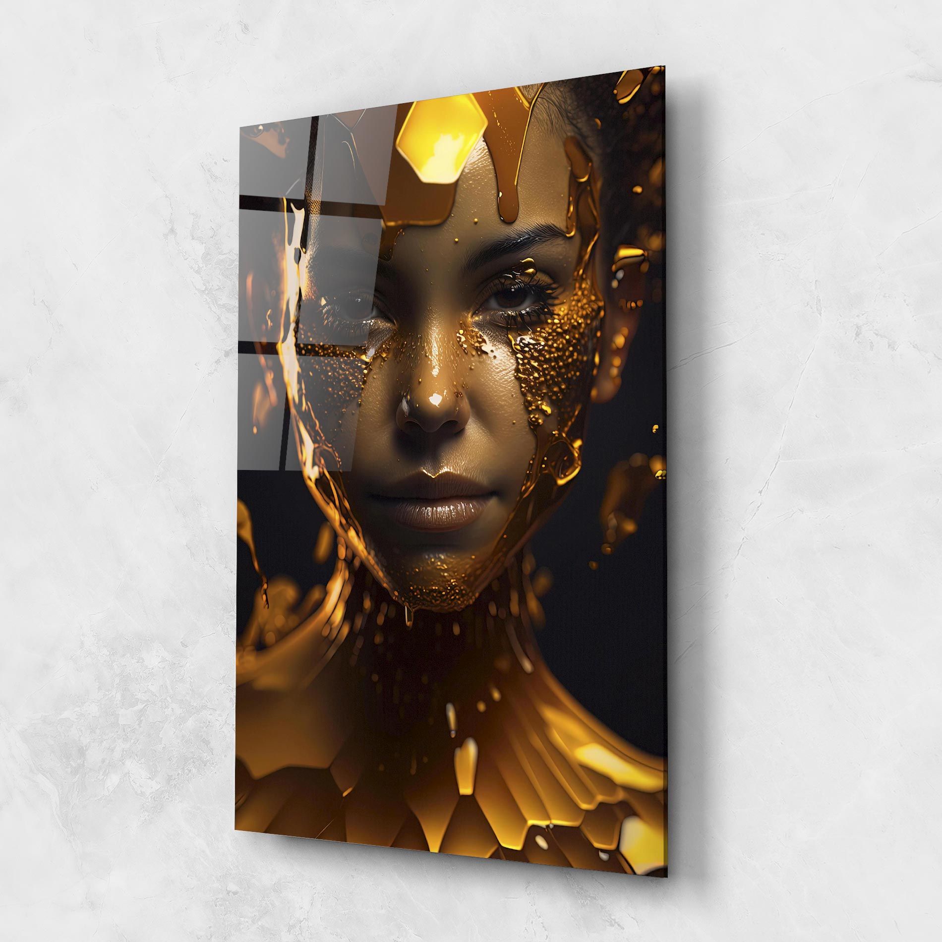 Gold Honeycomb Girl mockup 1