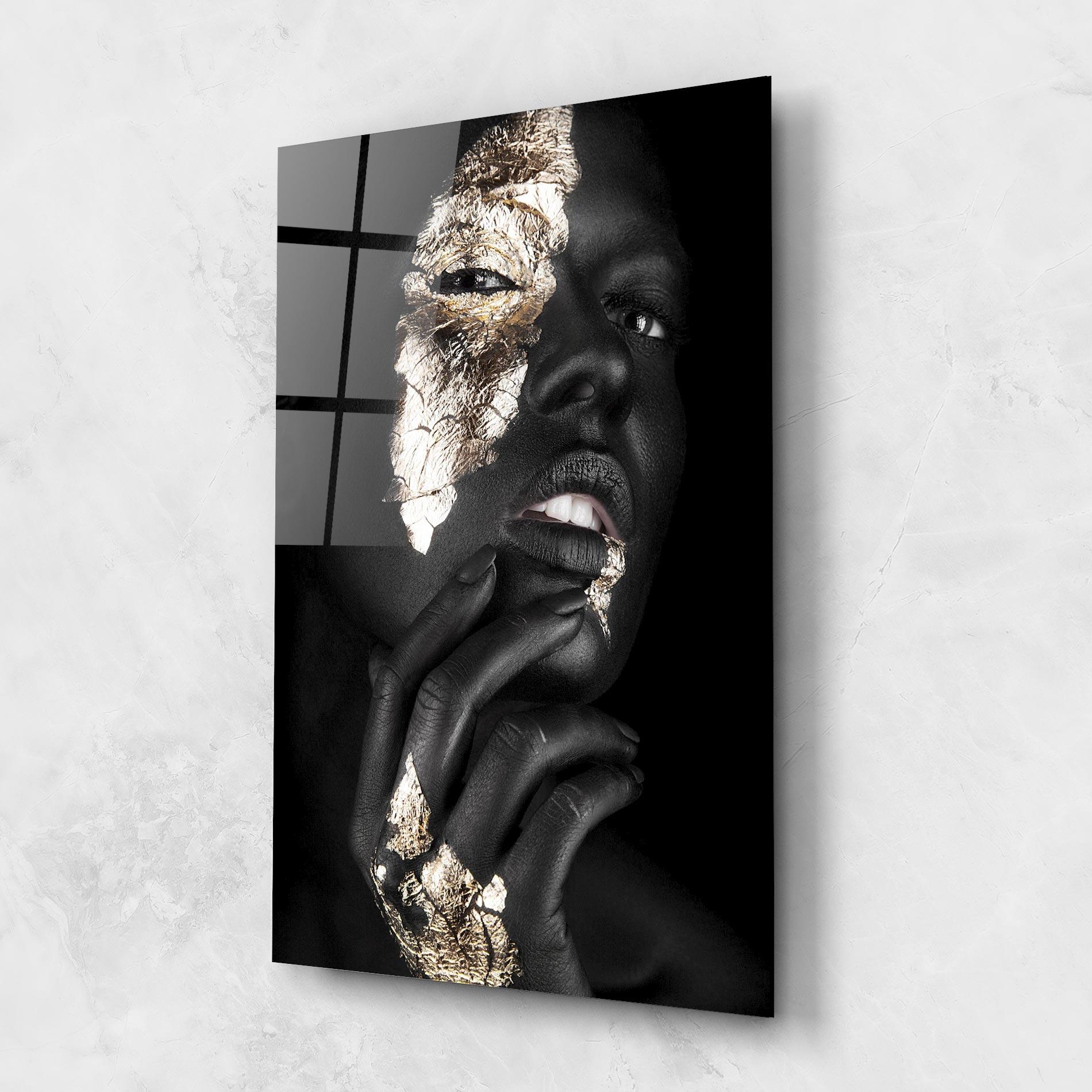 Tablou Sticla Golden Posture mockup 1