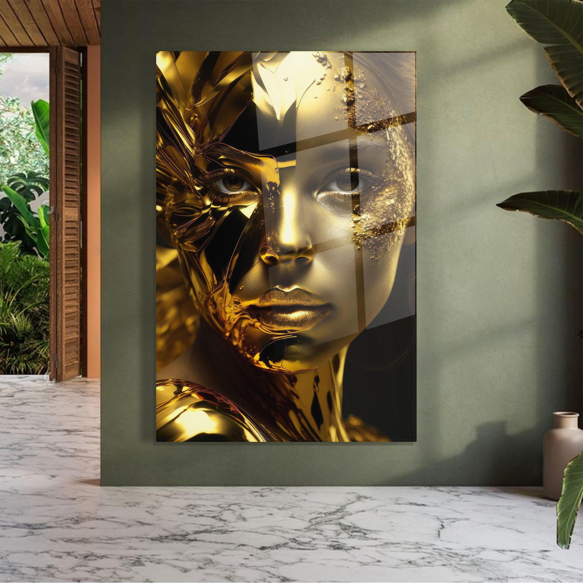 Tablou Sticla Covered By Gold mockup 7