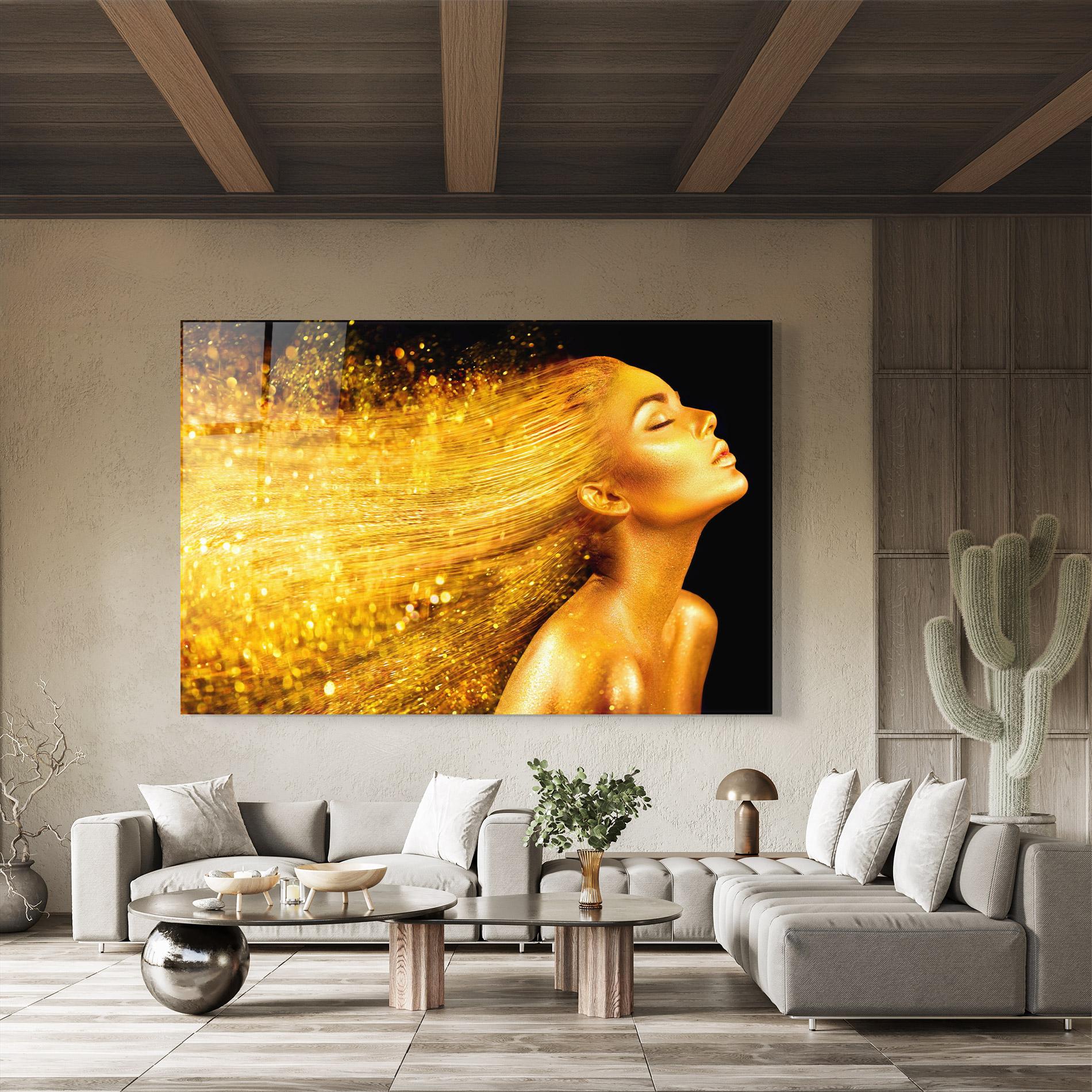 Tablou Sticla Golden Girl mockup 8