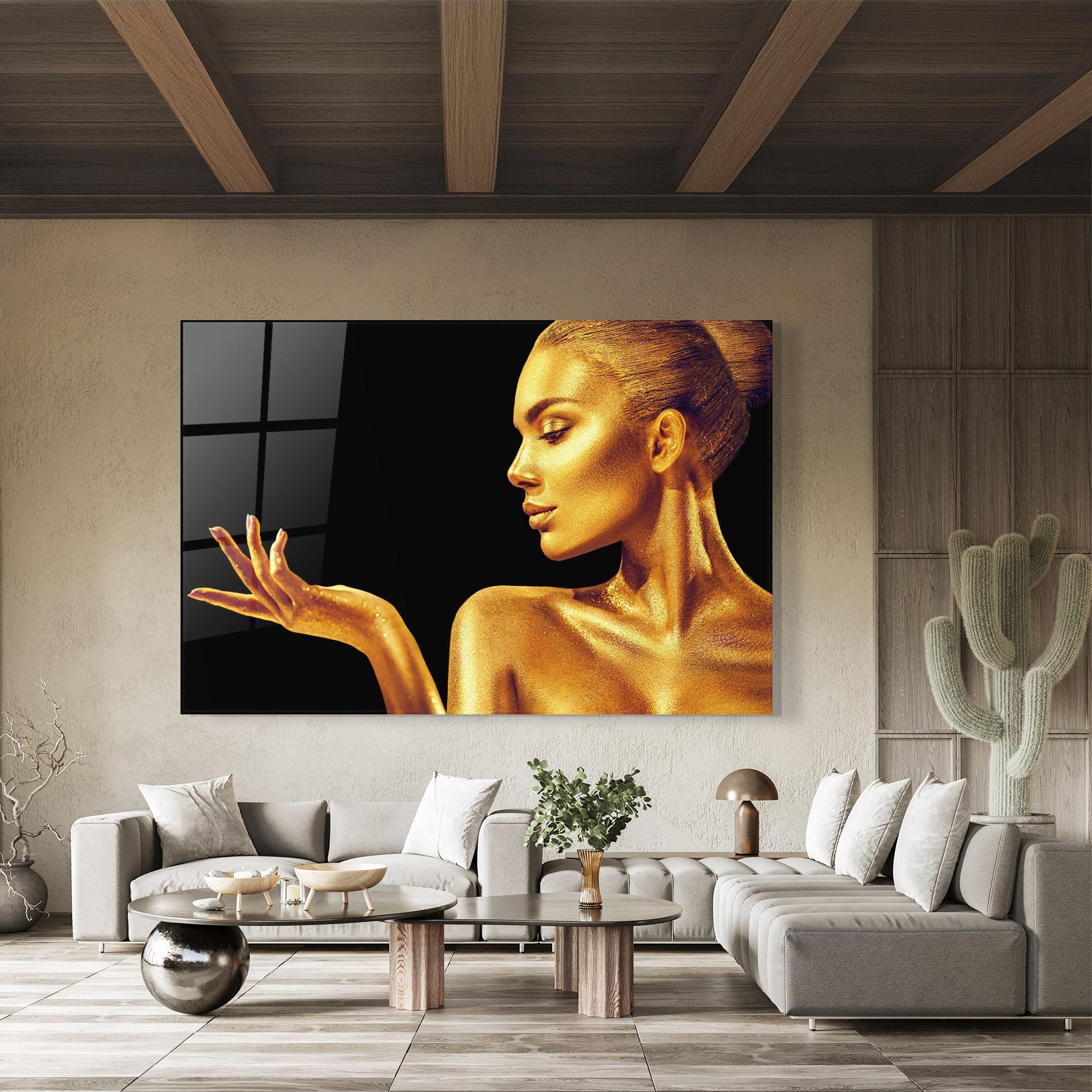 Tablou Sticla Golden Glamour mockup 8