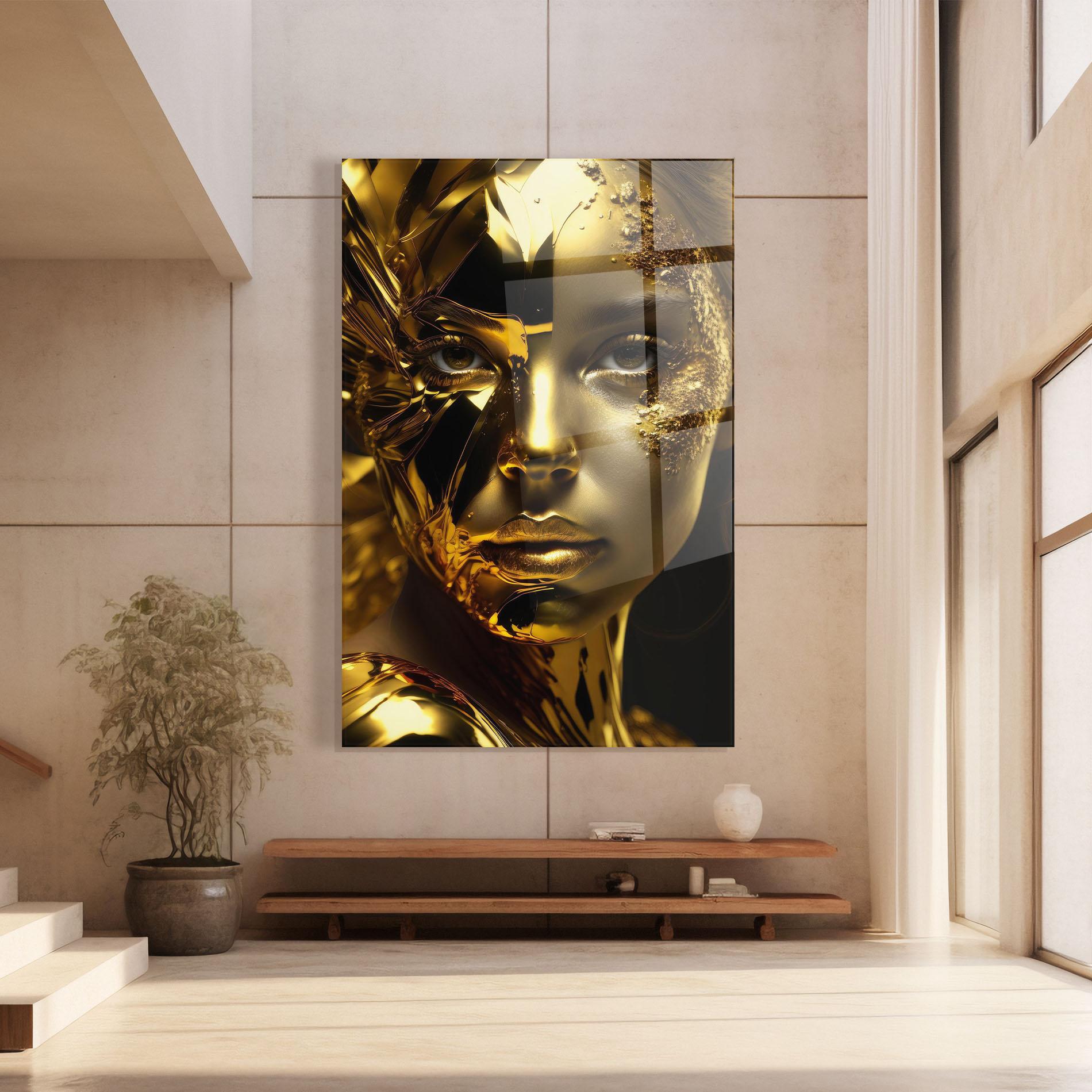 Tablou Sticla Covered By Gold mockup 8