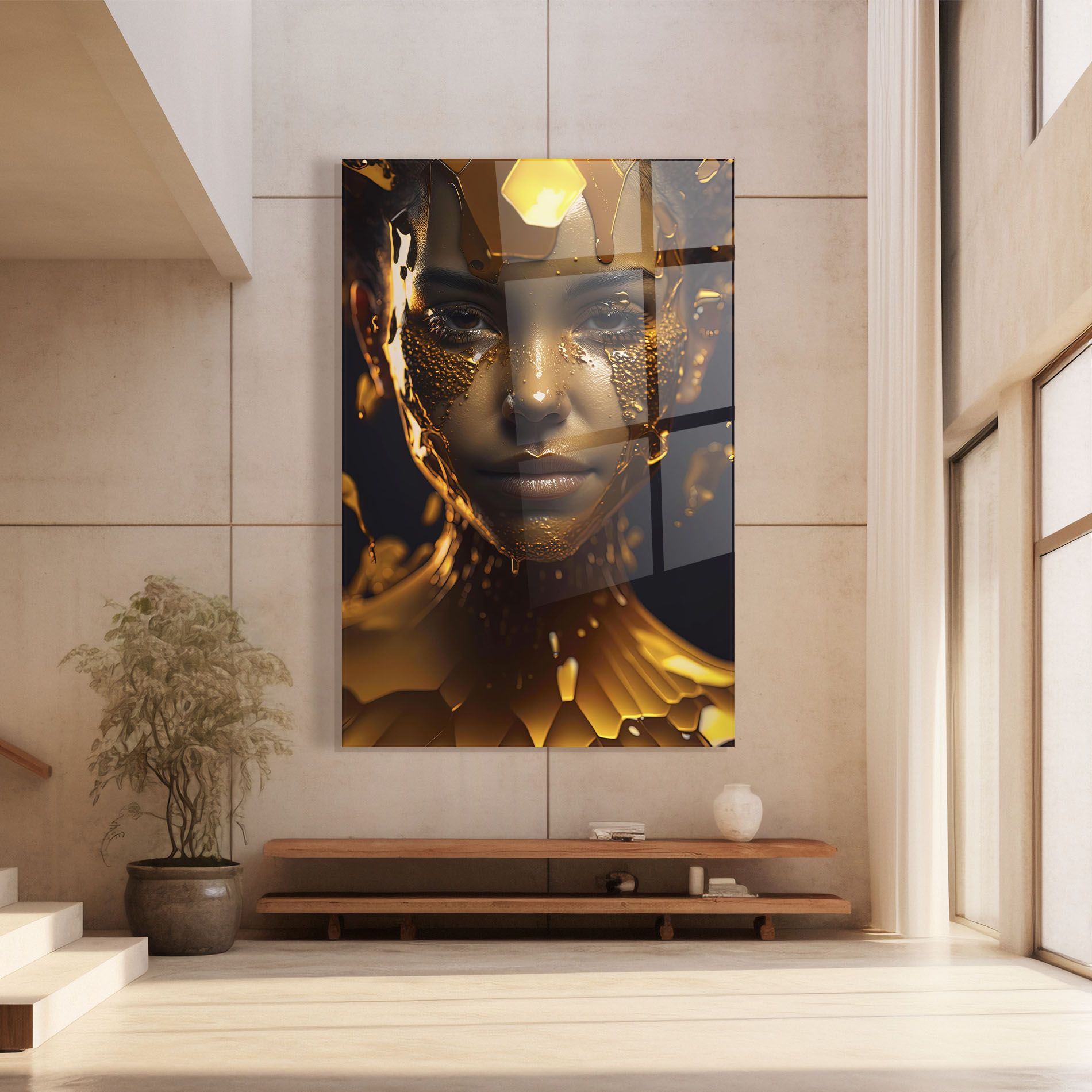 Gold Honeycomb Girl mockup 8