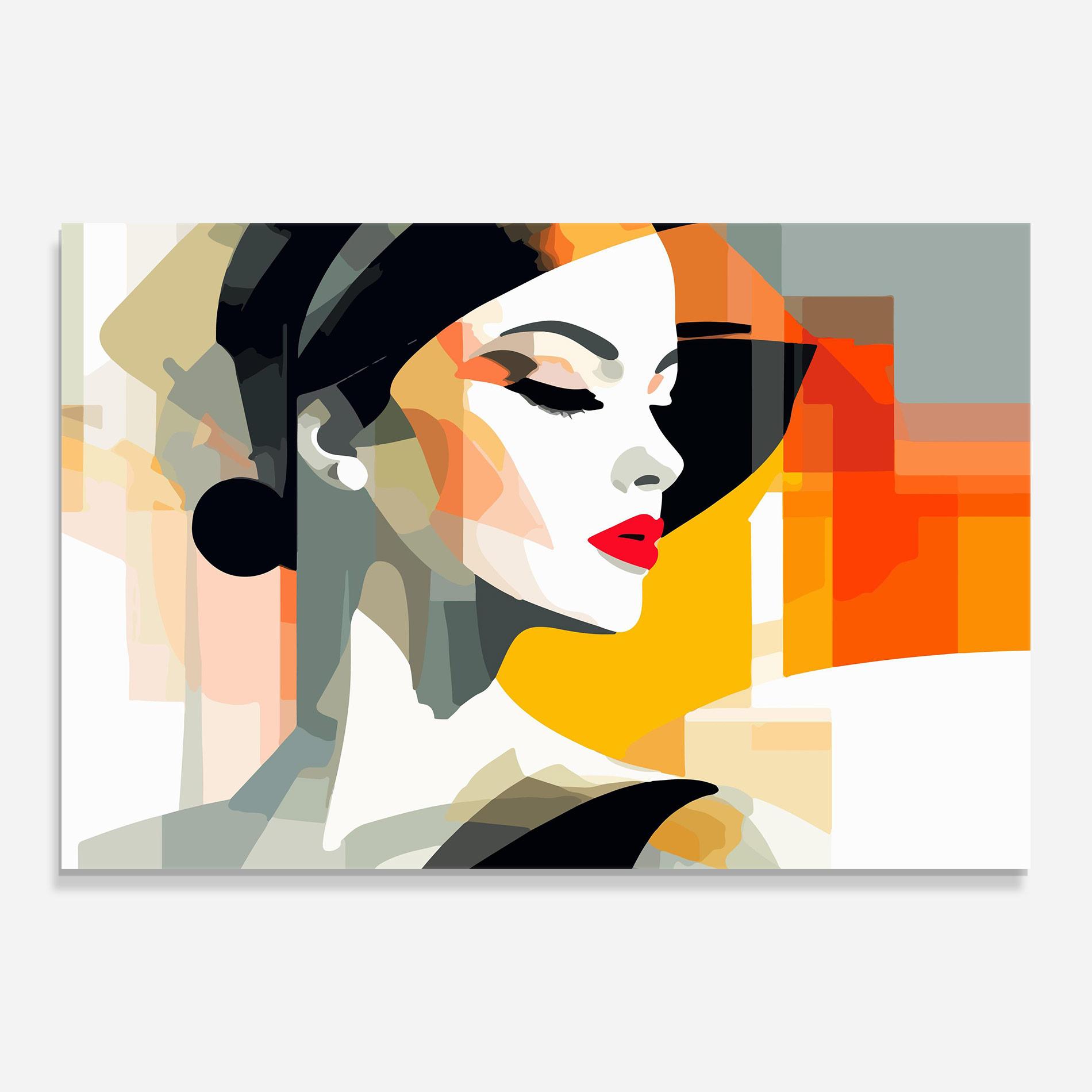 Tablou Sticla Art Woman View mockup 0