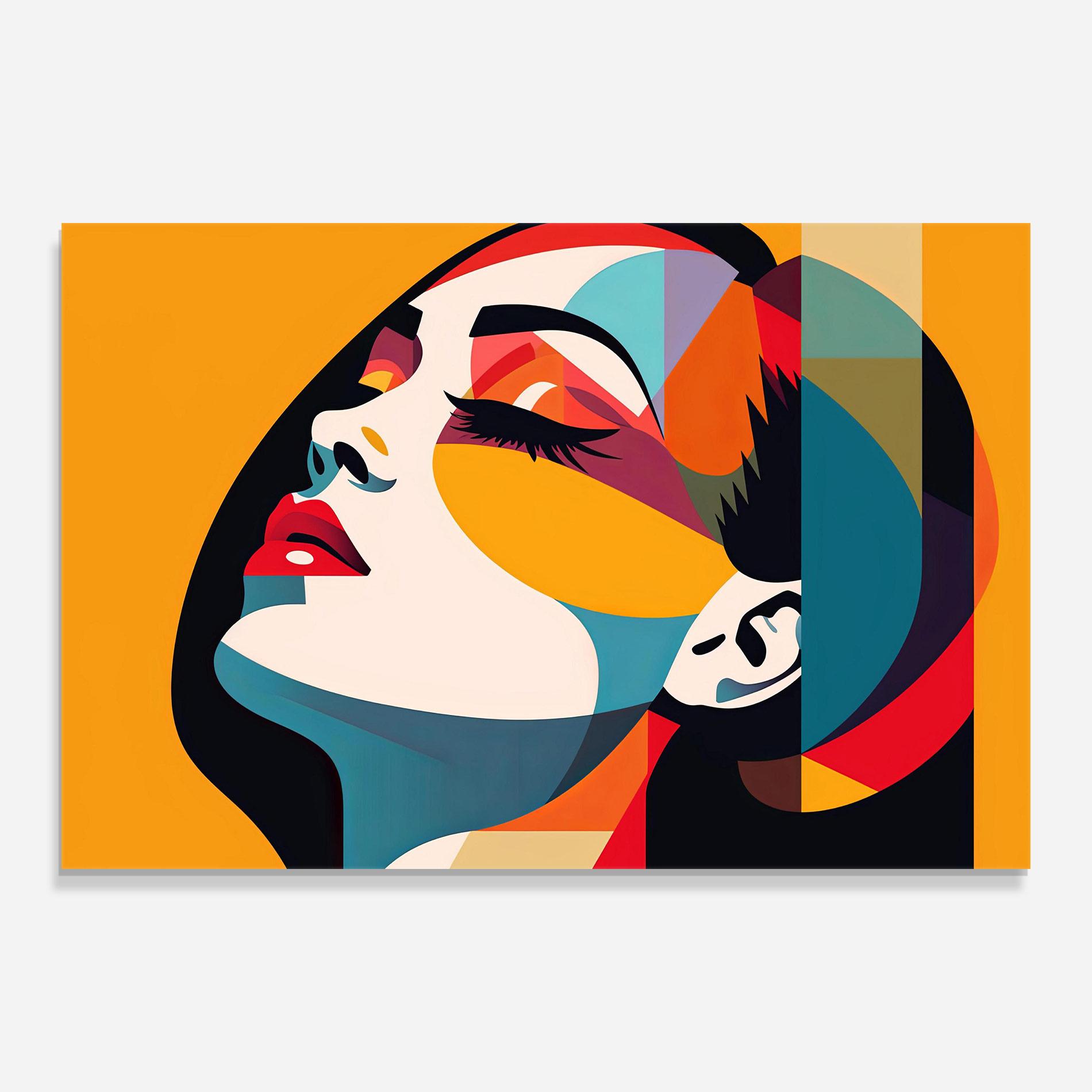 Tablou Sticla Dreamy Yellow Female mockup 0