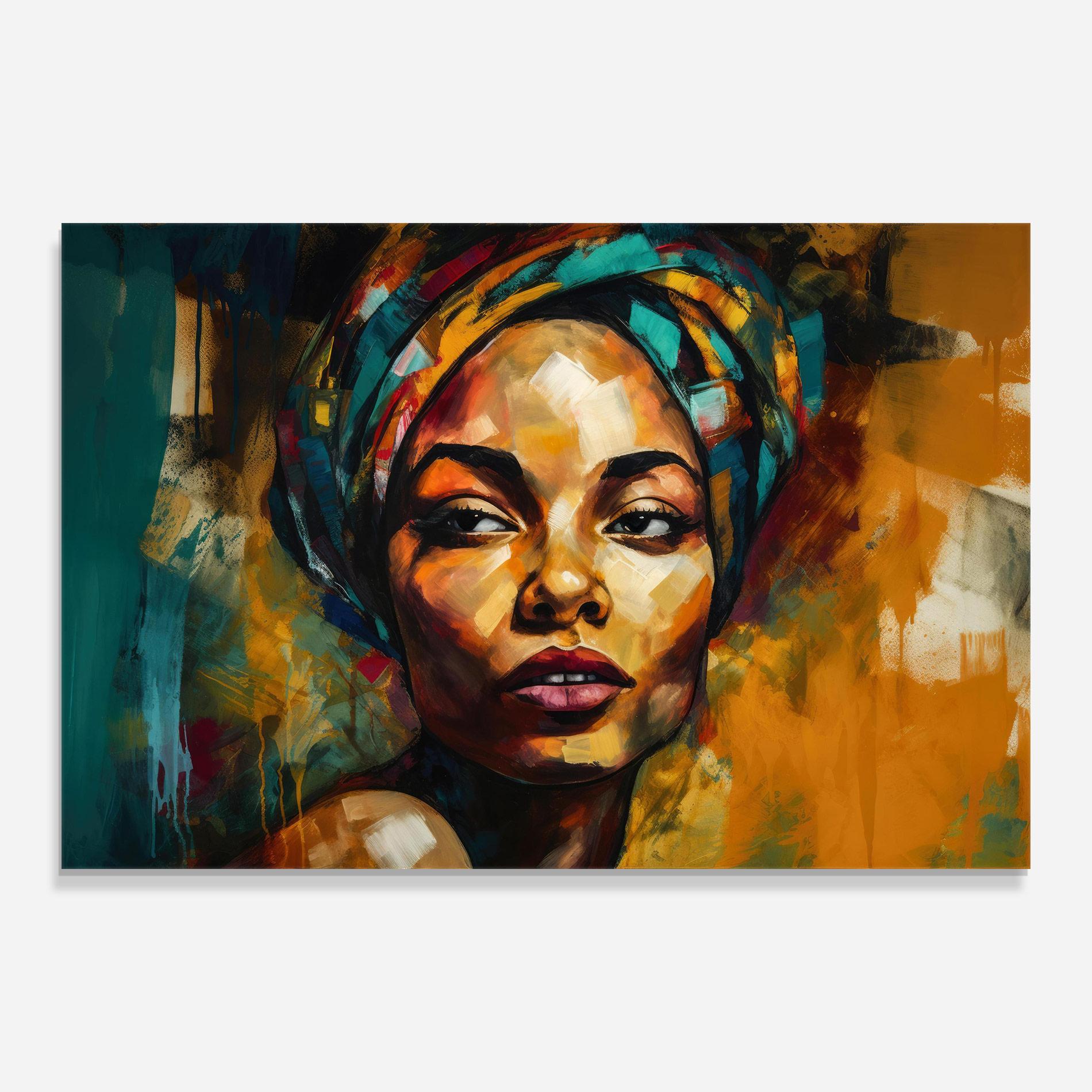 Tablou Sticla Enigmatic Expression mockup 0