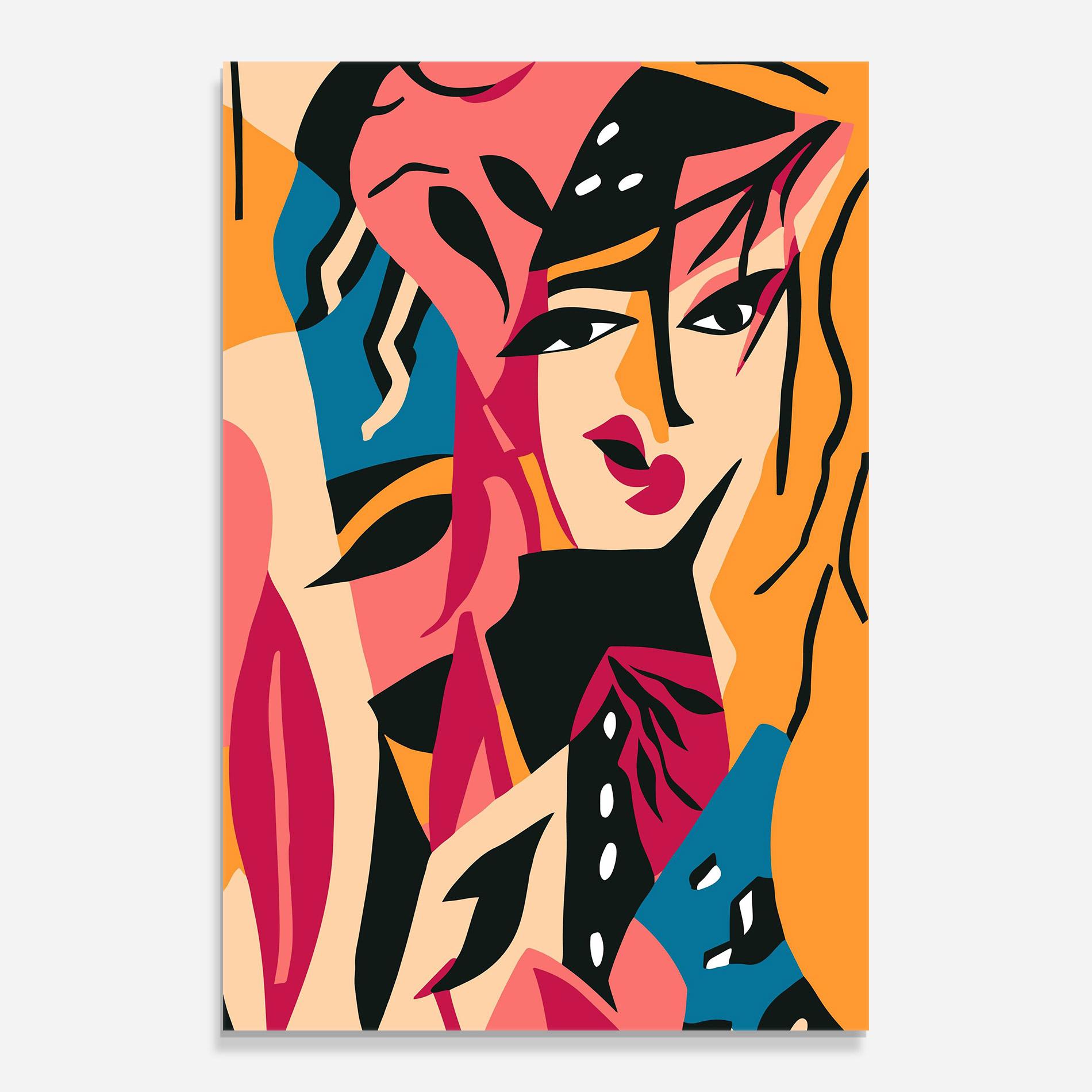 Tablou Sticla Crowd Face mockup 0