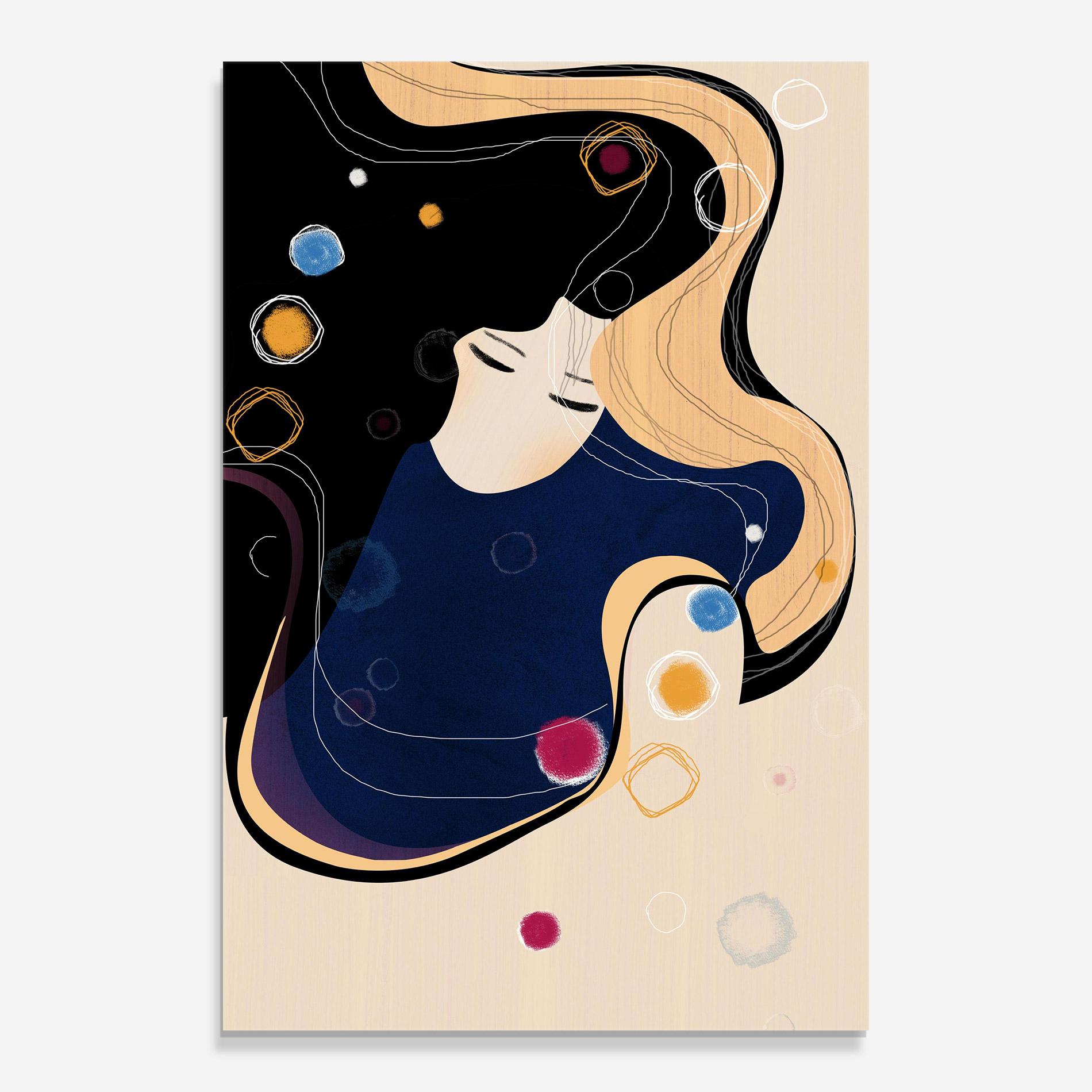 Tablou Sticla Decorative Girl Painting mockup 0