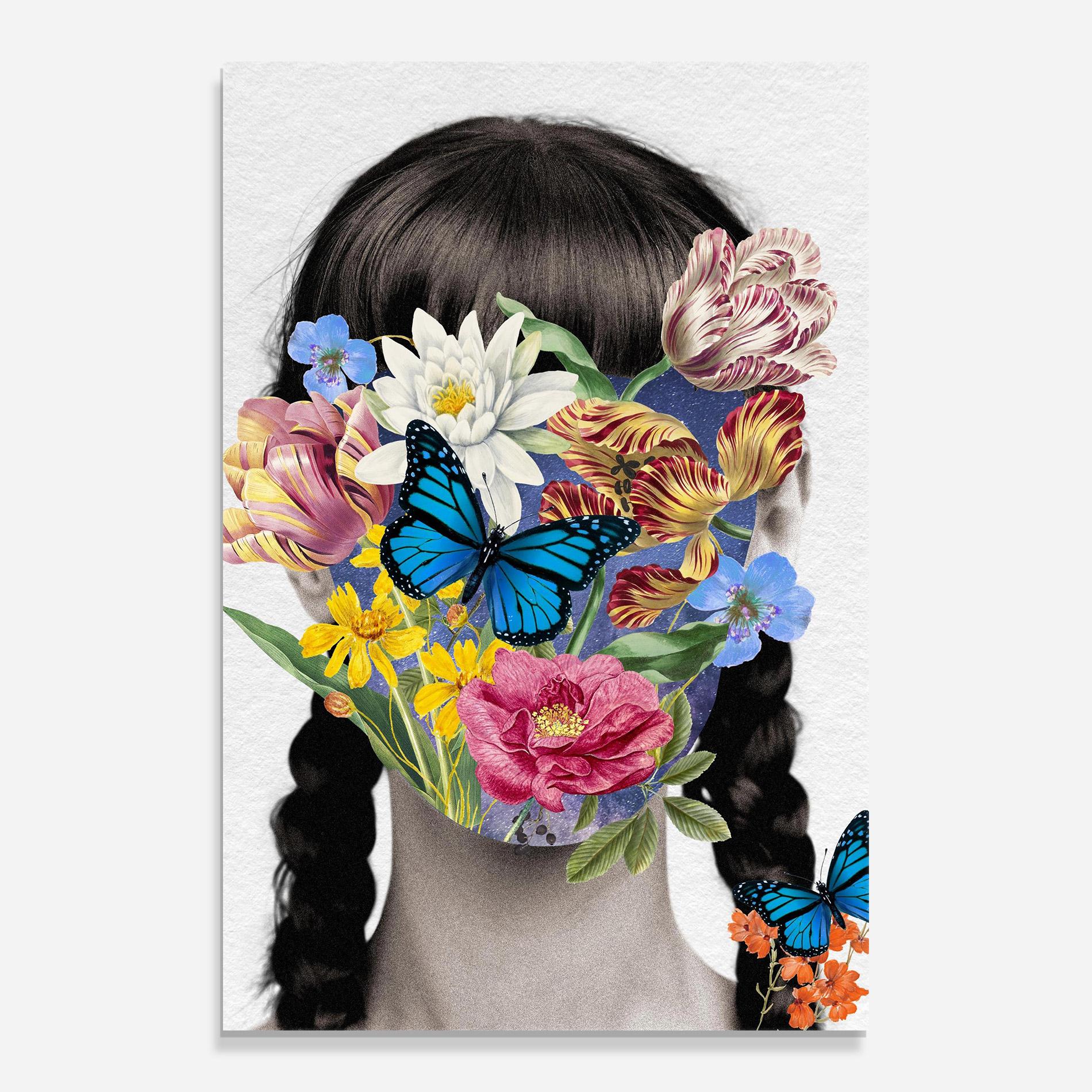 Tablou Sticla Flower Face Woman mockup 0
