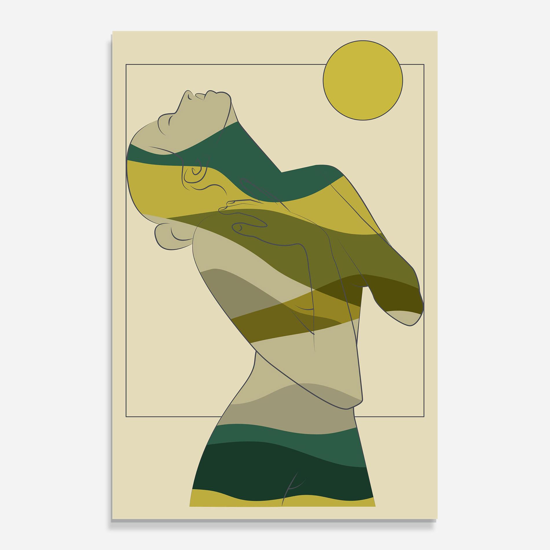 Tablou Sticla Green Nature Woman mockup 0