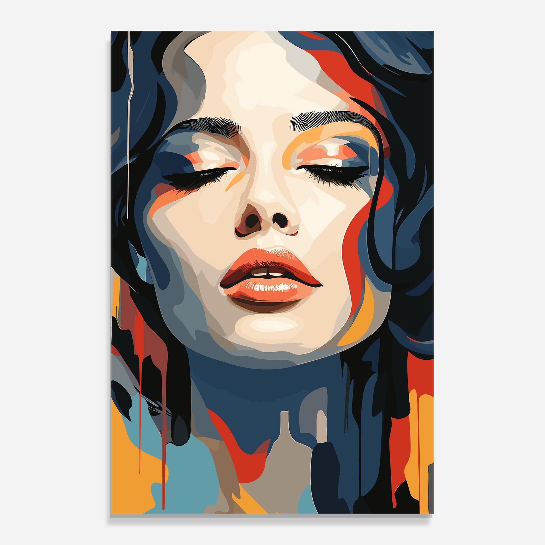 Tablou Sticla Juicy Abstract Lips mockup 0