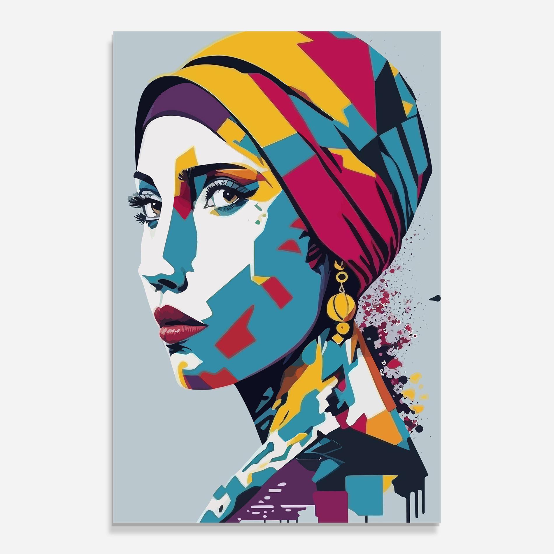 Tablou Sticla Long Face Woman mockup 0