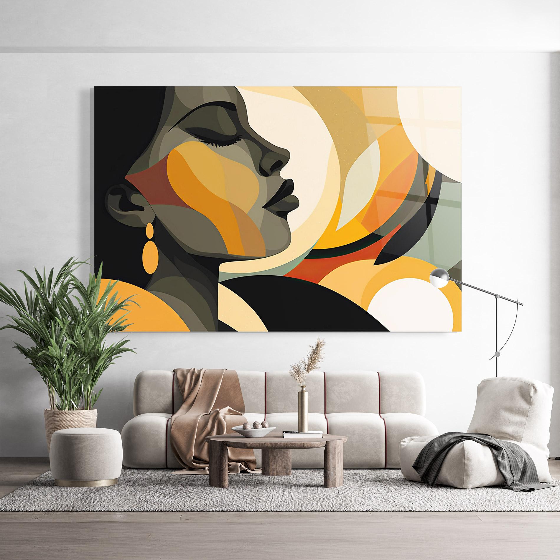 Tablou Sticla Dreamy Graphic Girl mockup 9