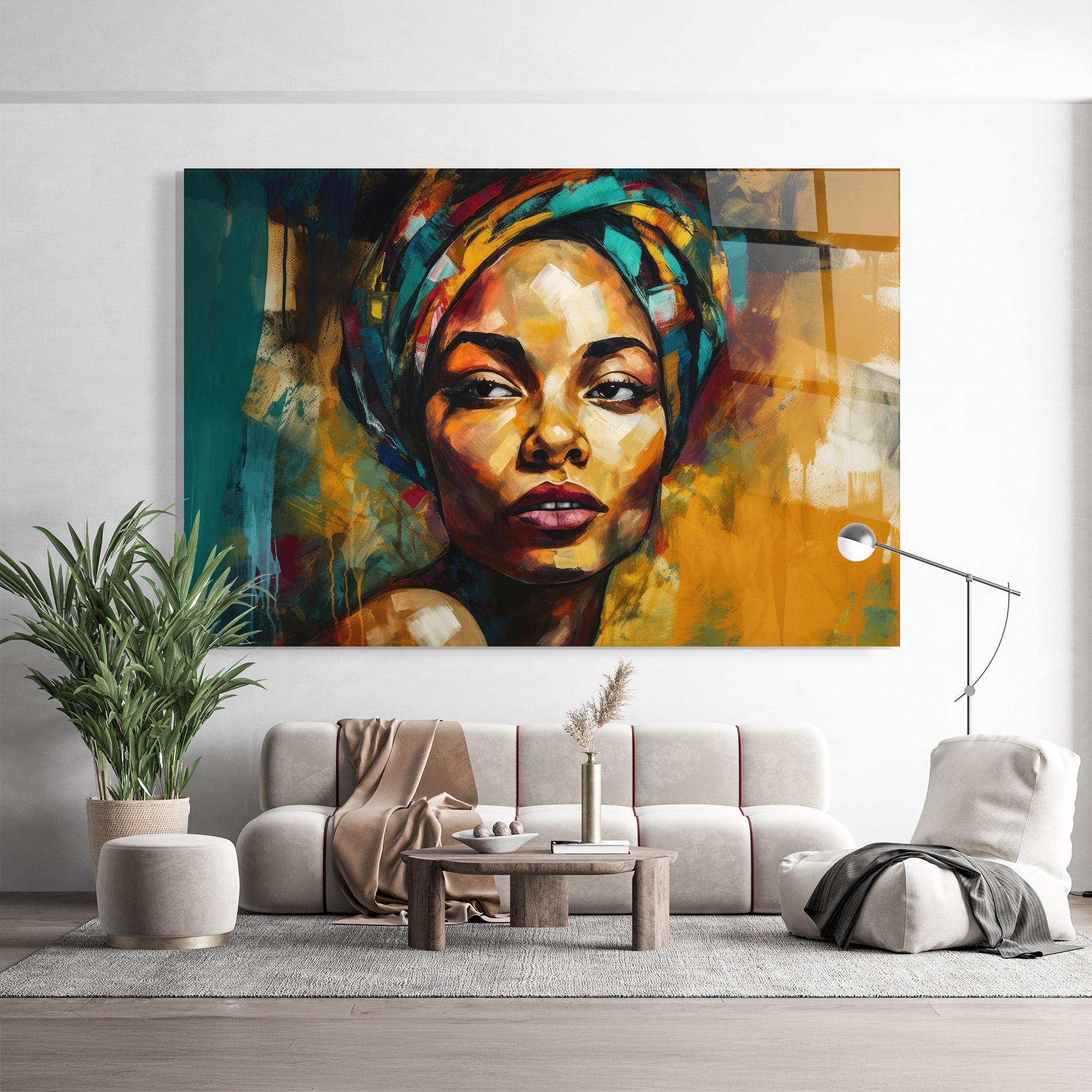 Tablou Sticla Enigmatic Expression mockup 9