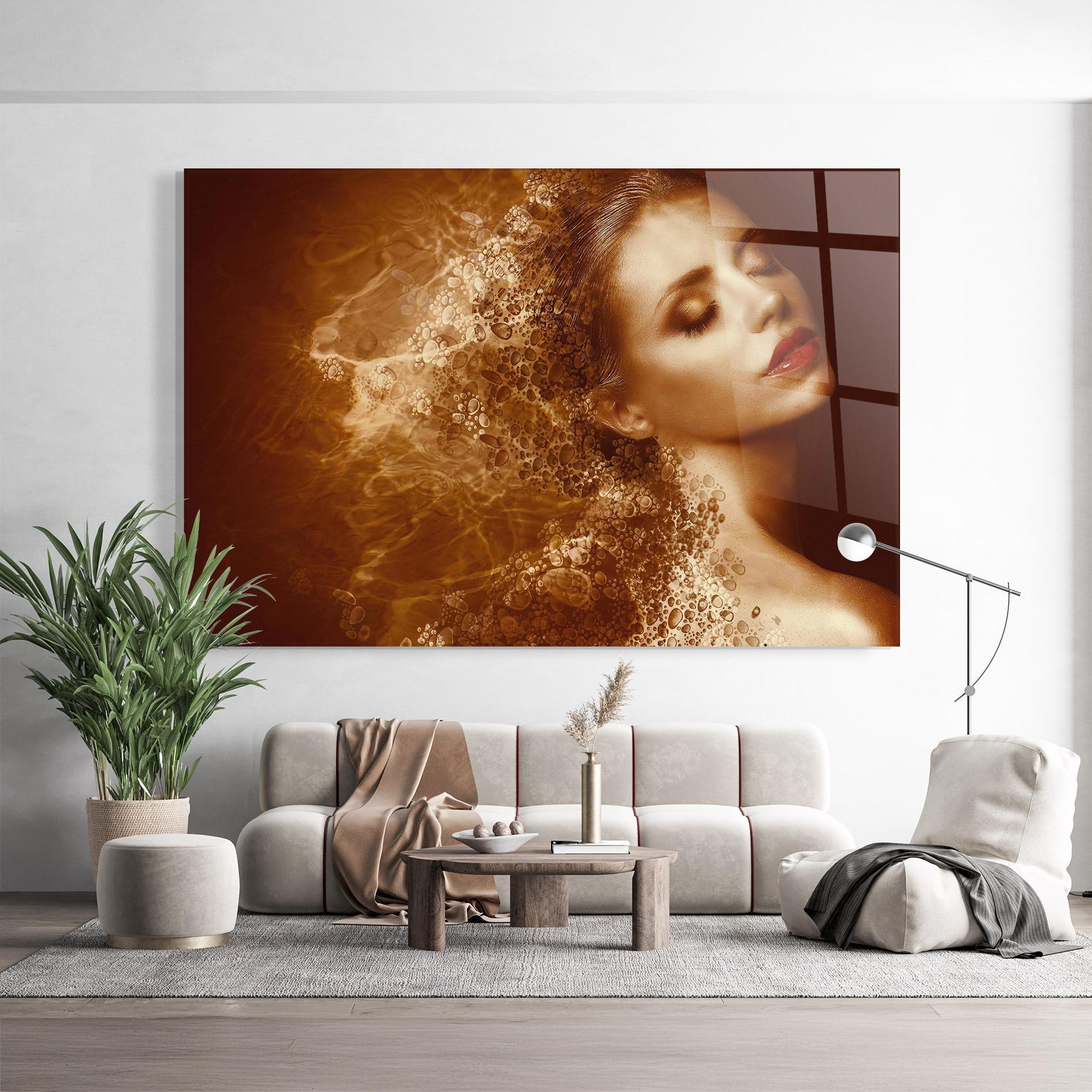 Tablou Sticla Golden Beauty mockup 9
