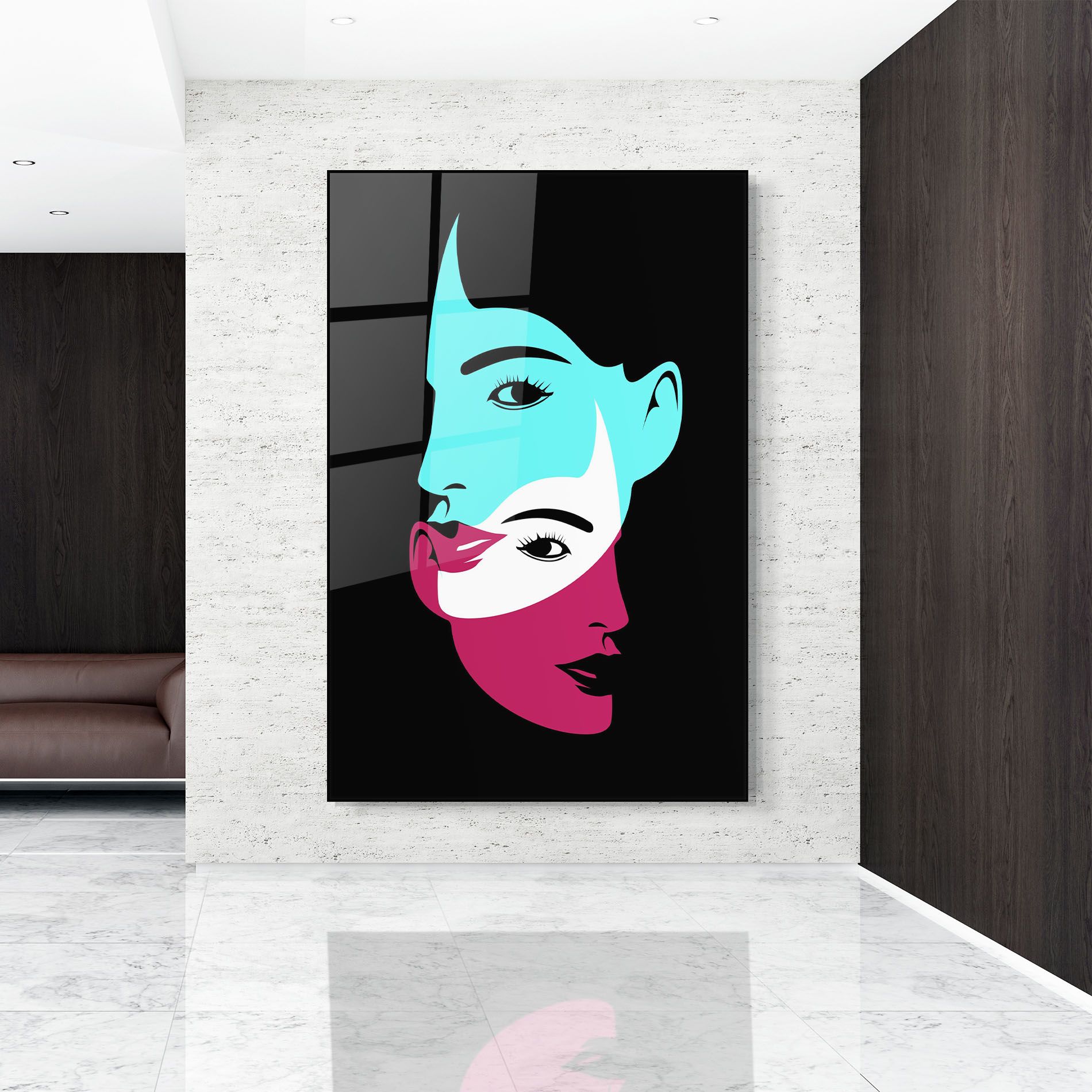 Blue Pink Women mockup 9