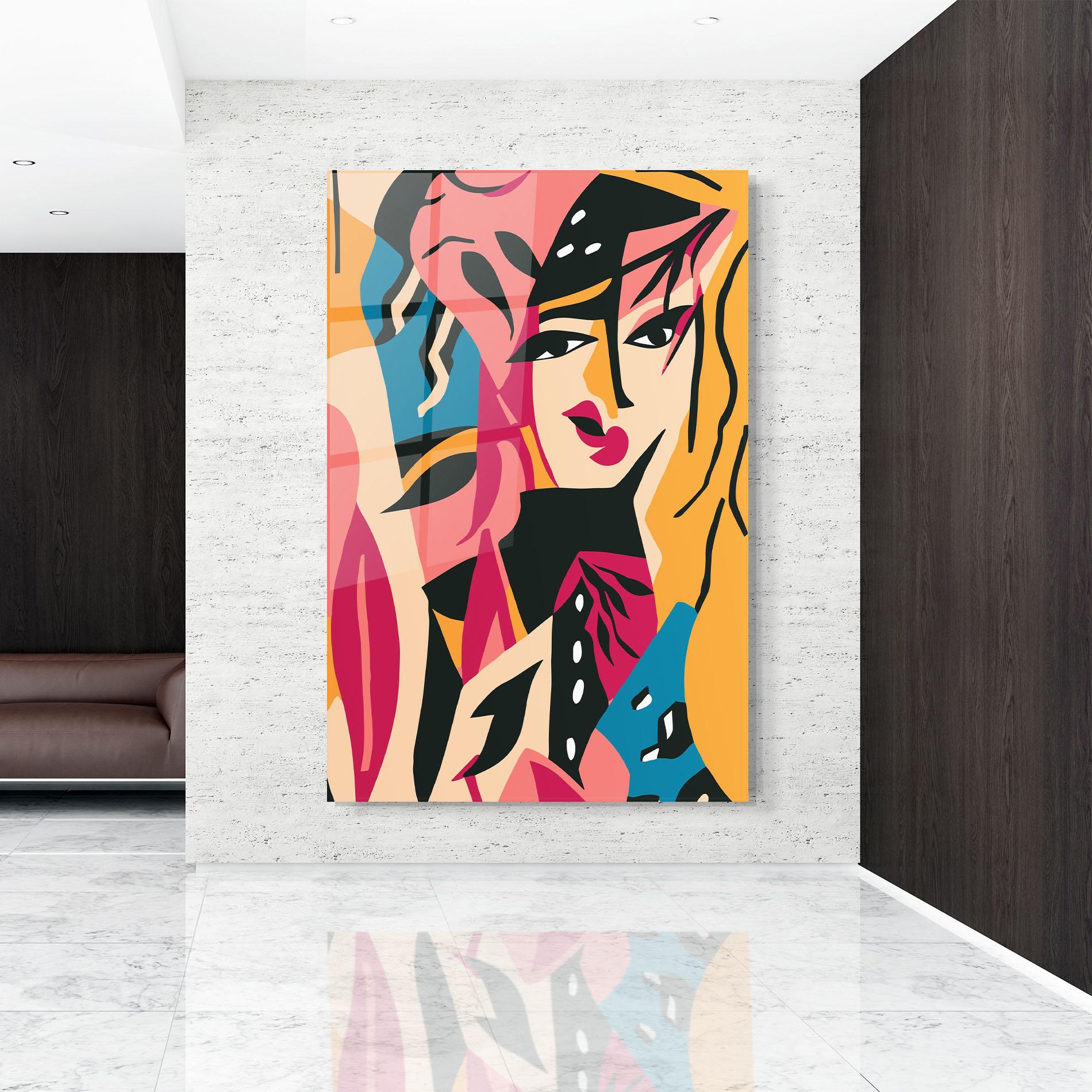 Tablou Sticla Crowd Face mockup 9