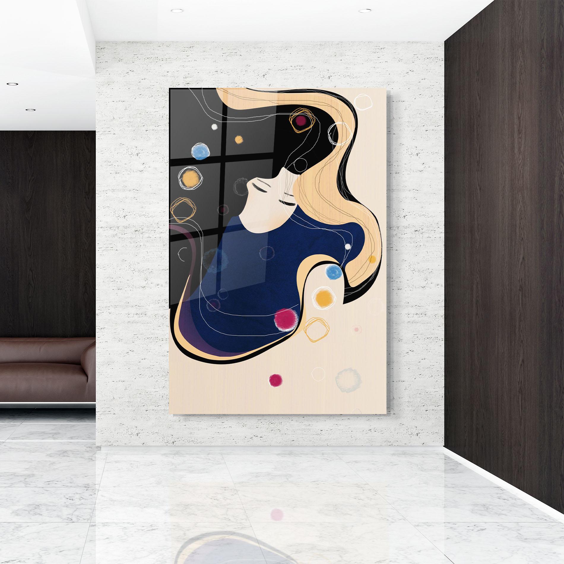 Tablou Sticla Decorative Girl Painting mockup 9