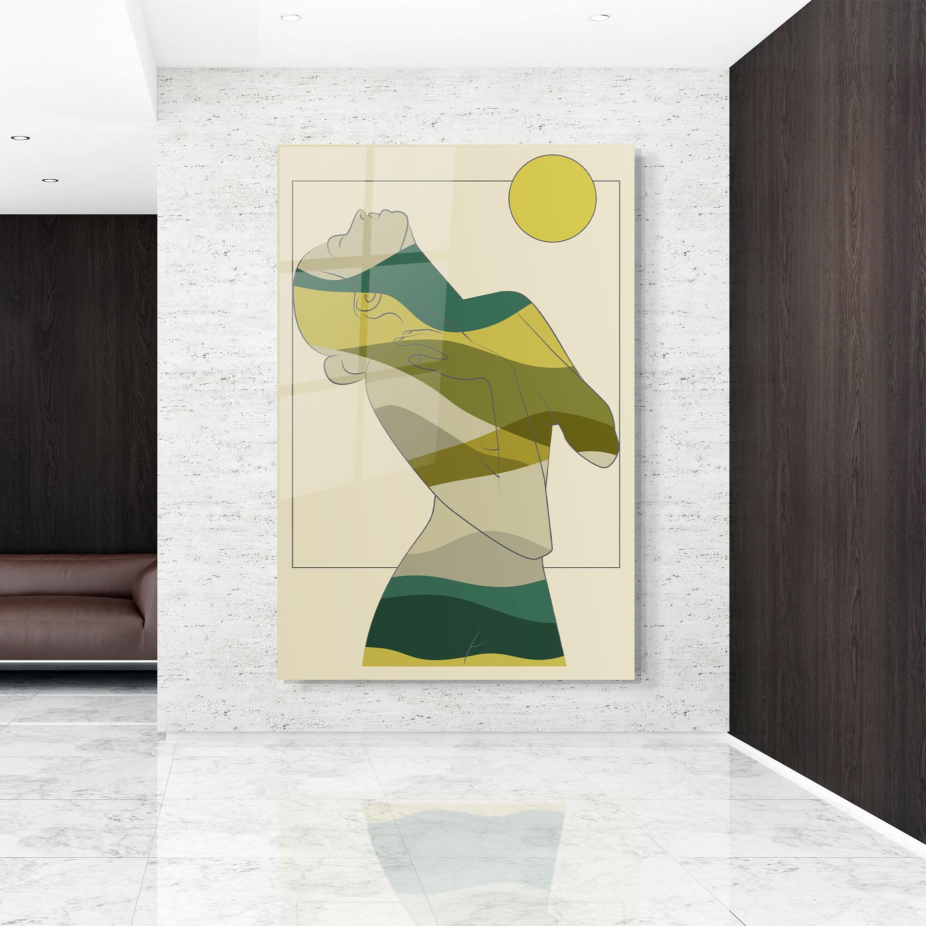 Tablou Sticla Green Nature Woman mockup 9