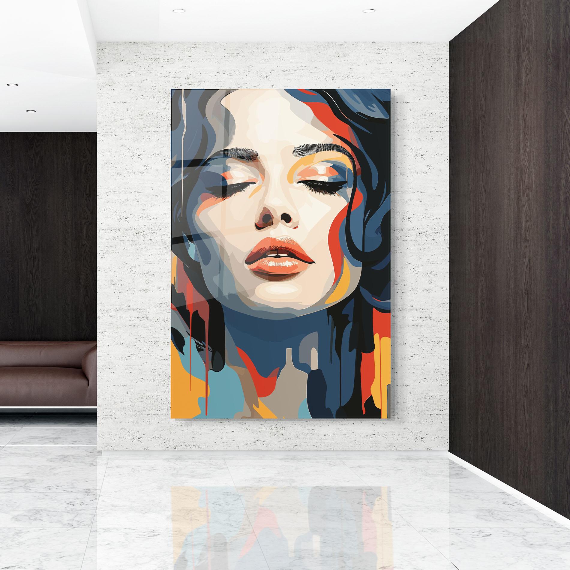 Tablou Sticla Juicy Abstract Lips mockup 9