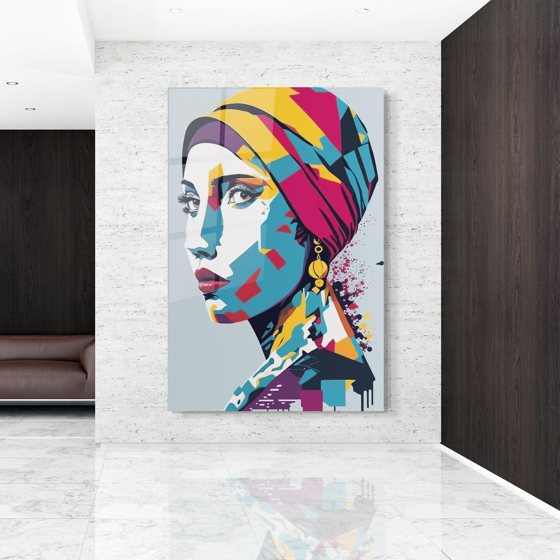 Tablou Sticla Long Face Woman mockup 9