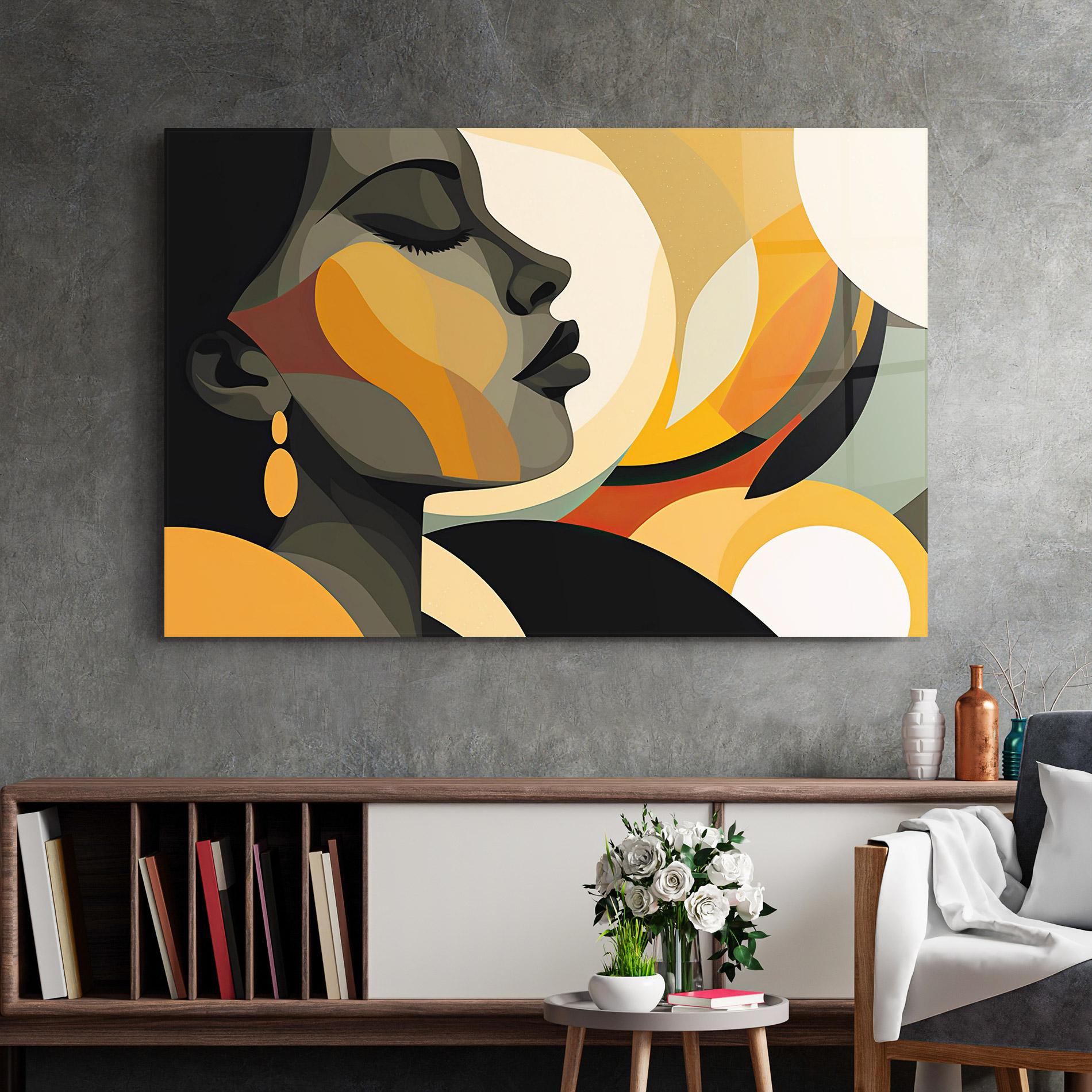 Tablou Sticla Dreamy Graphic Girl mockup 2