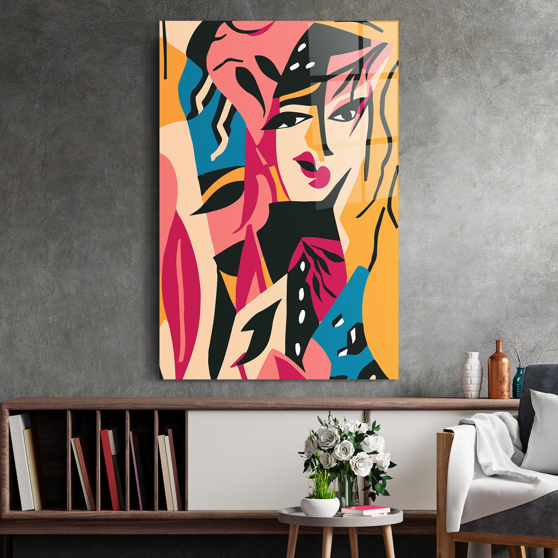 Tablou Sticla Crowd Face mockup 2