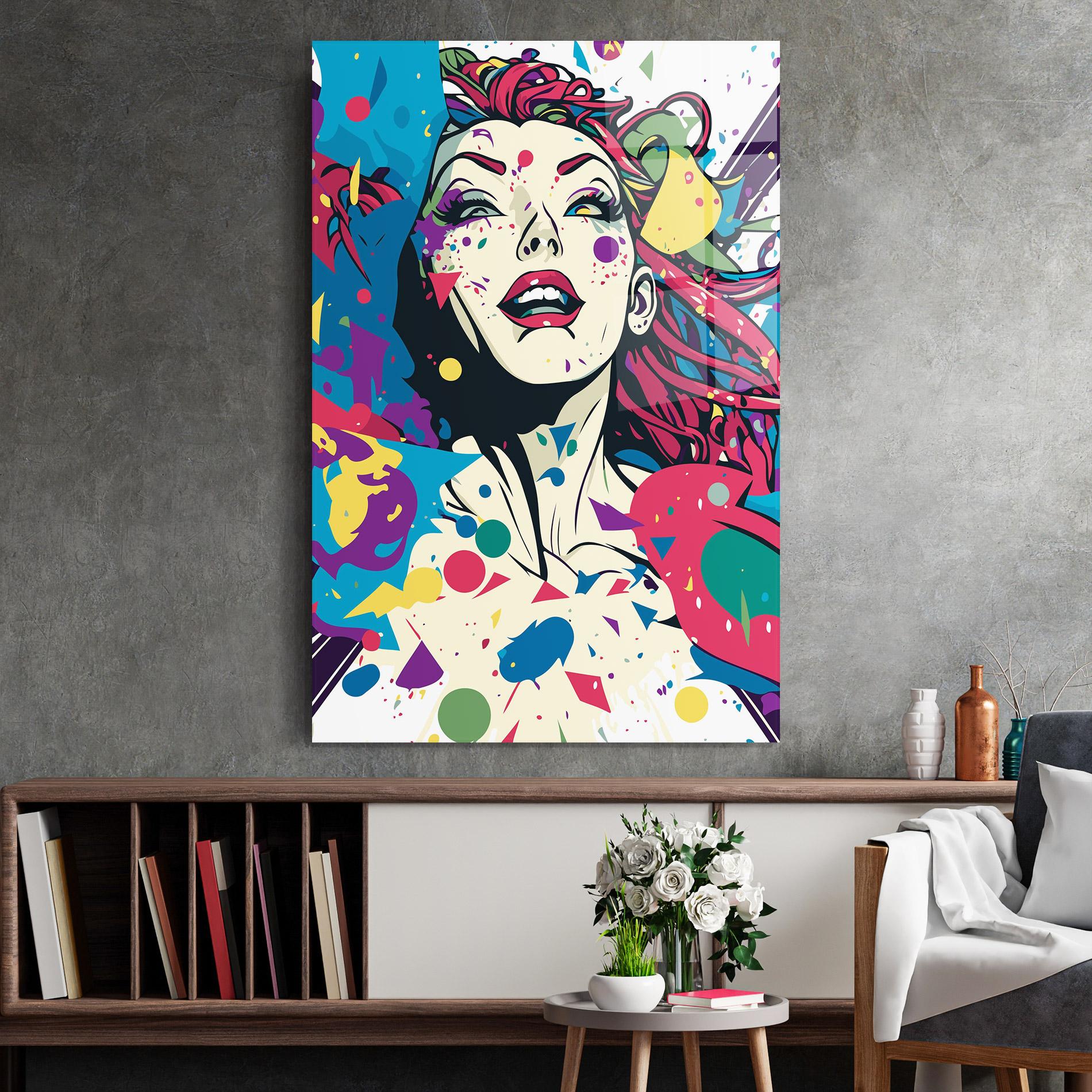 Tablou Sticla Fictional Woman mockup 2