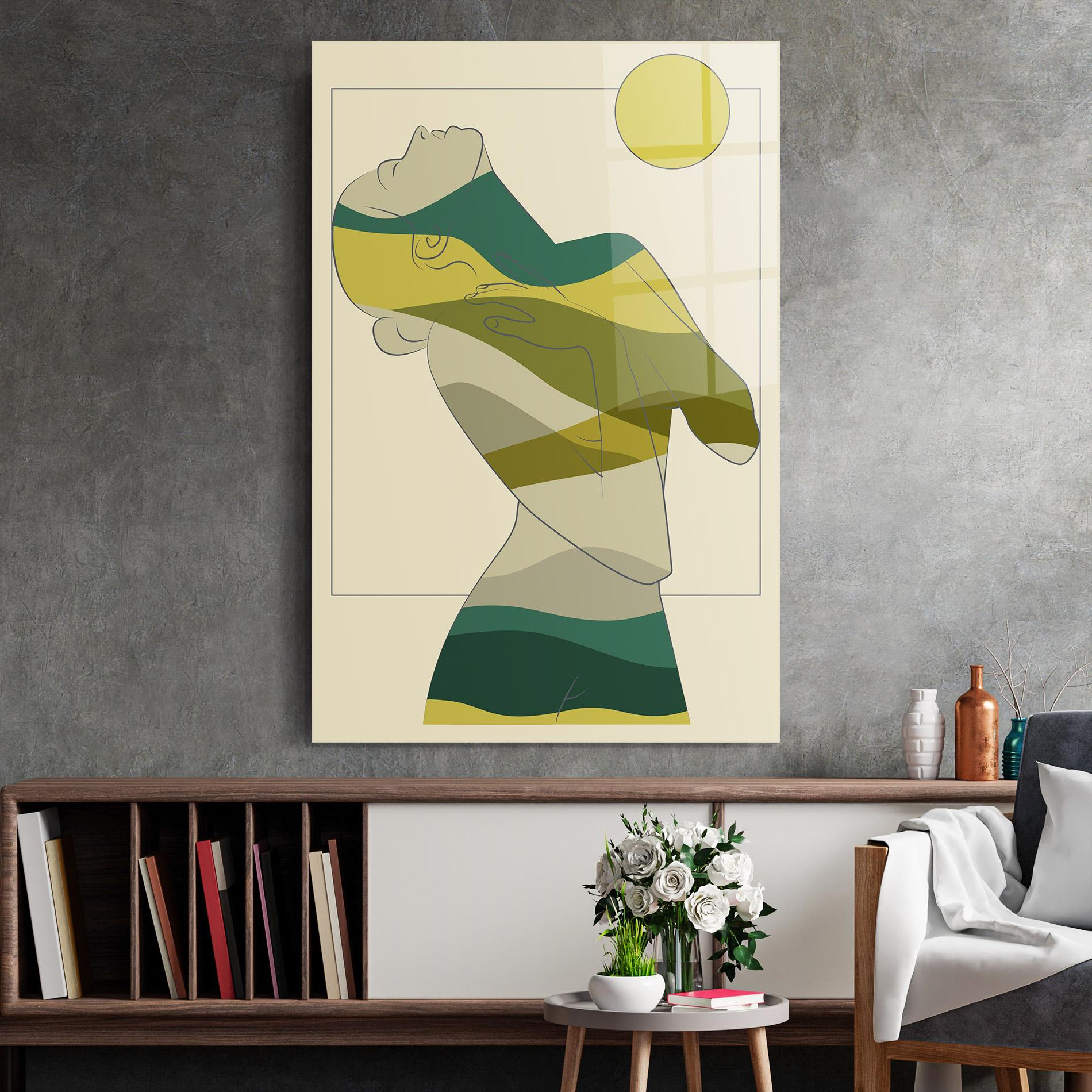 Tablou Sticla Green Nature Woman mockup 2