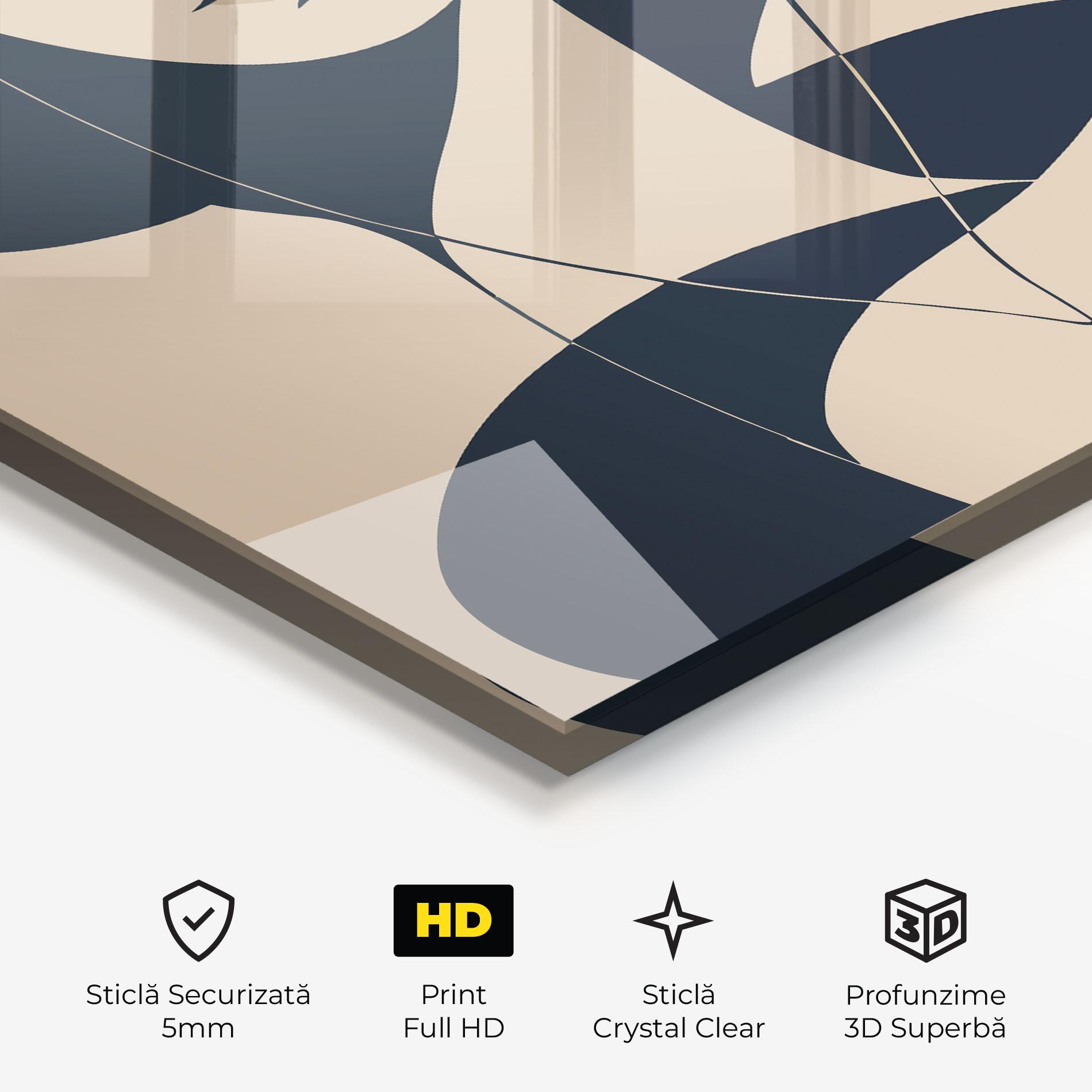 Tablou Sticla Cream Blue Woman mockup 3