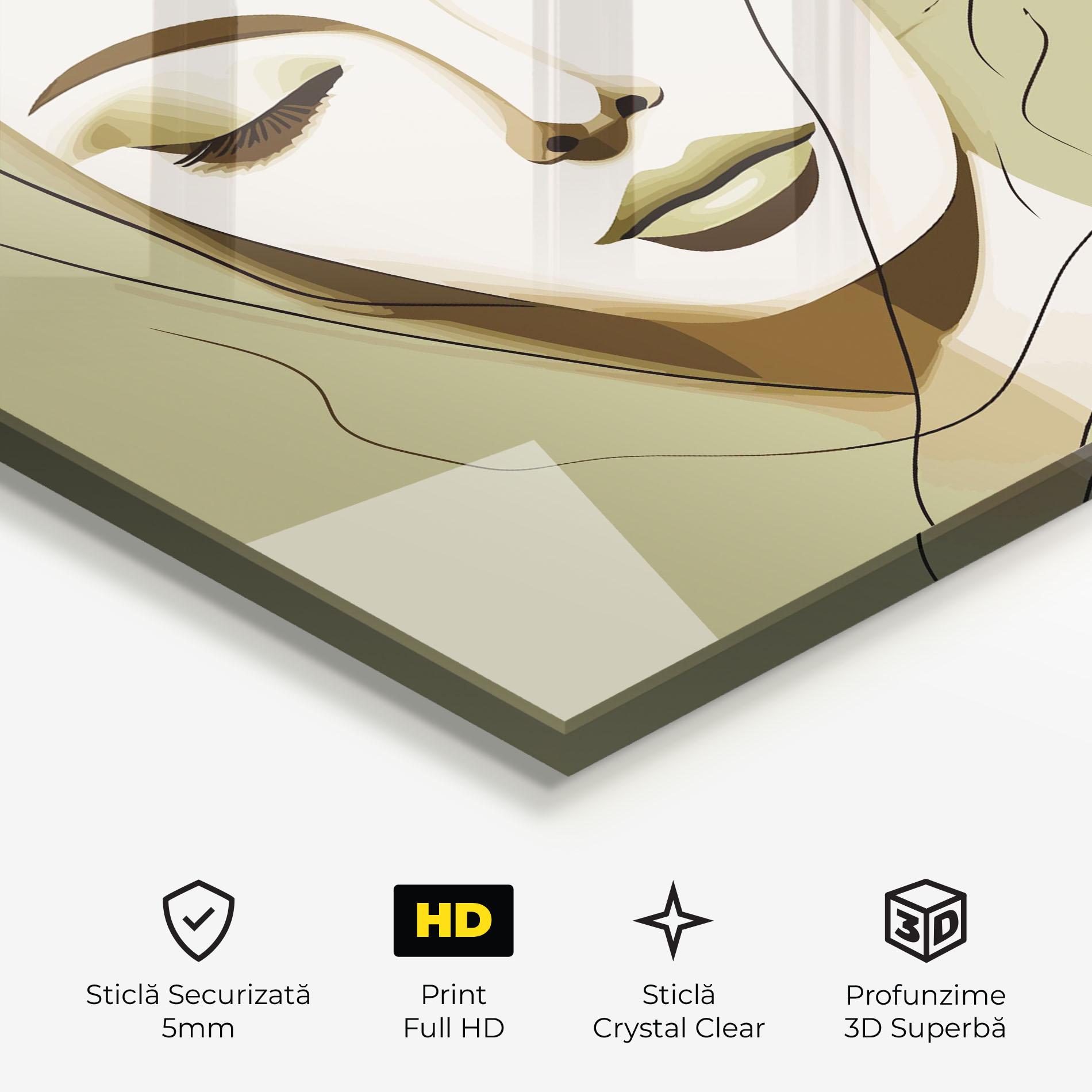 Tablou Sticla Cream Womans Face mockup 3