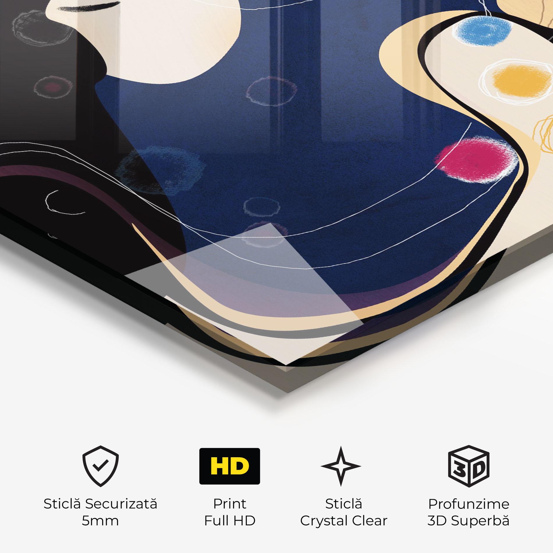 Tablou Sticla Decorative Girl Painting mockup 3