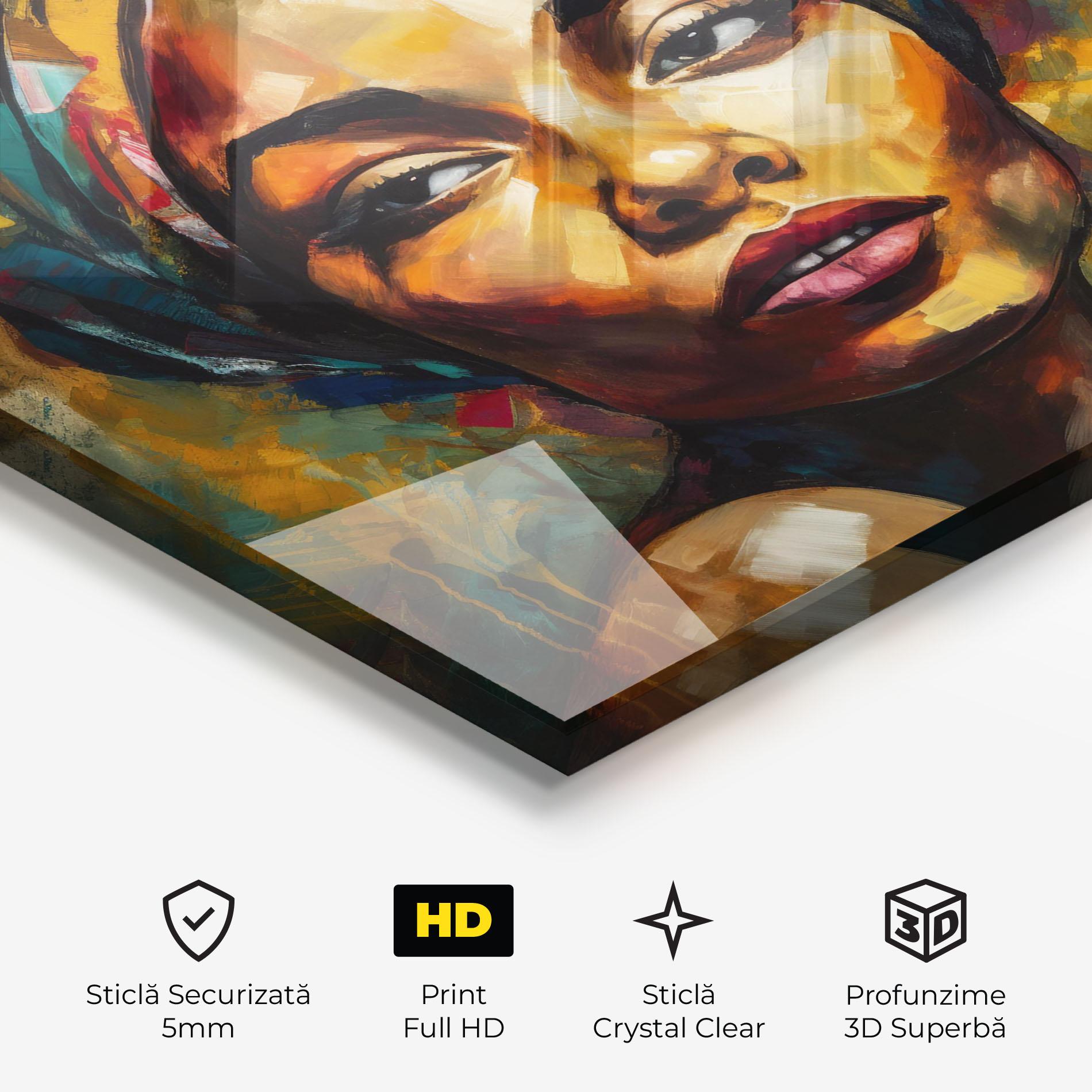 Tablou Sticla Enigmatic Expression mockup 3