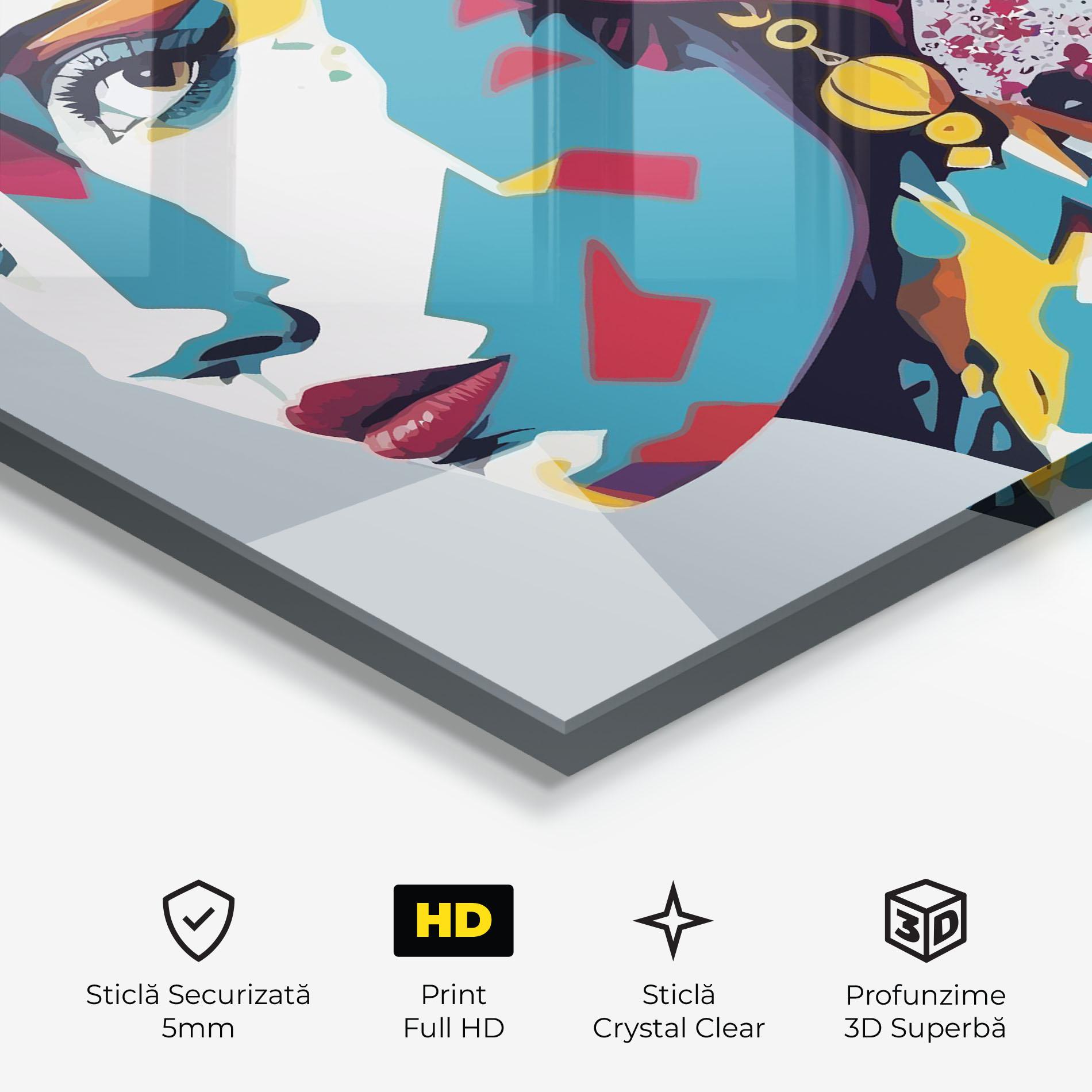 Tablou Sticla Long Face Woman mockup 3