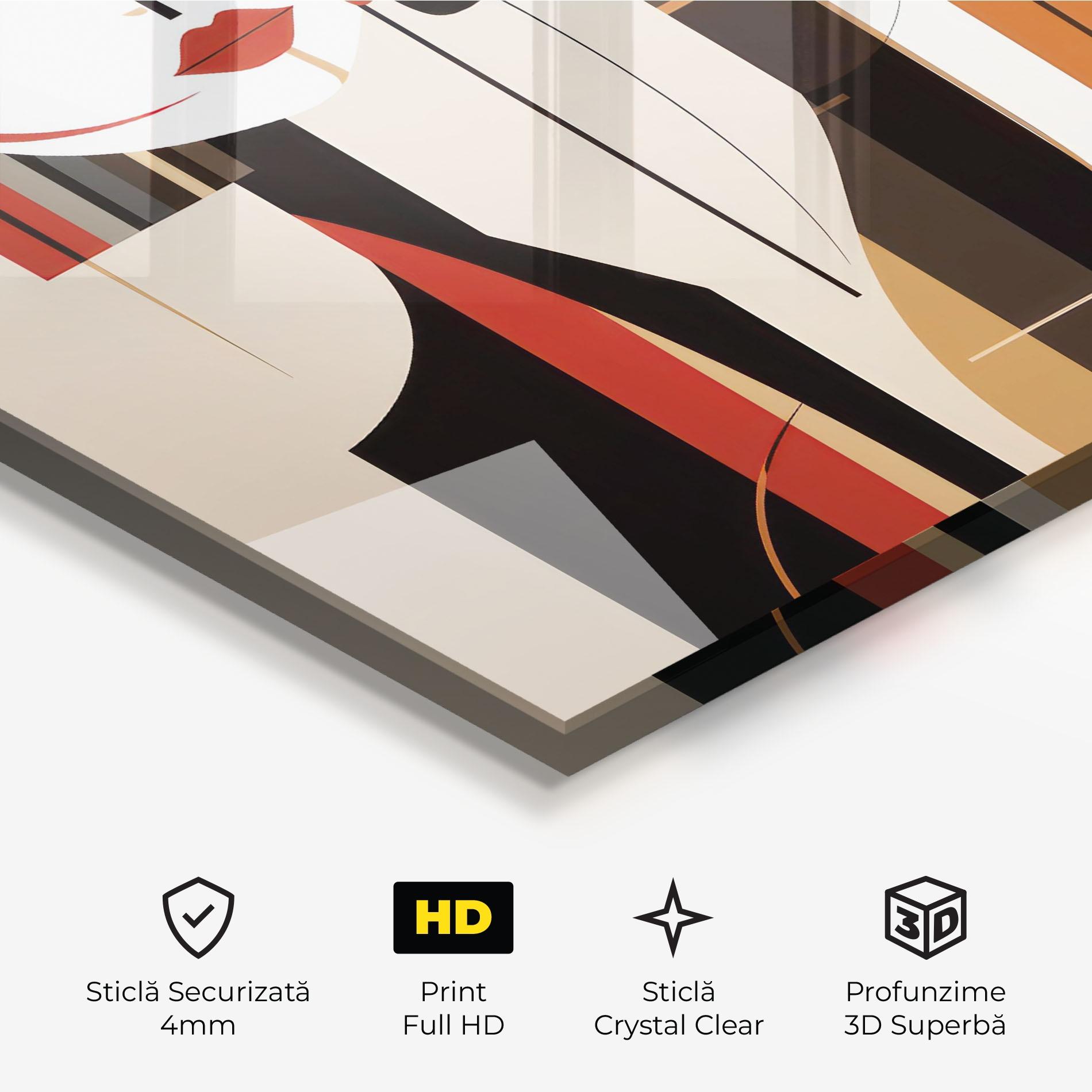 Tablou Sticla Abstract Couple Kissing mockup 3