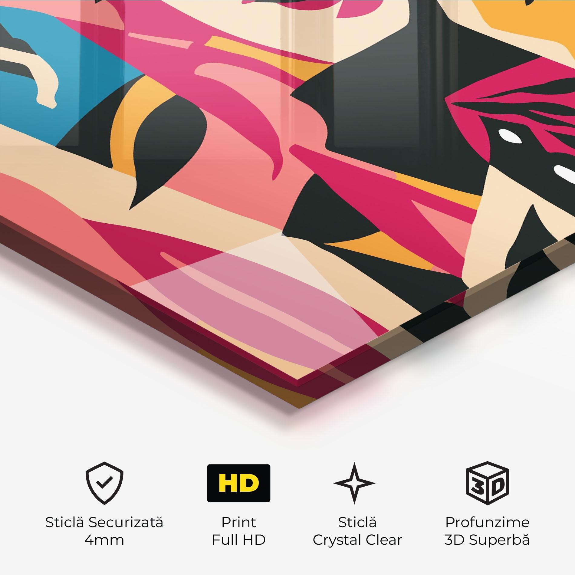 Tablou Sticla Crowd Face mockup 3